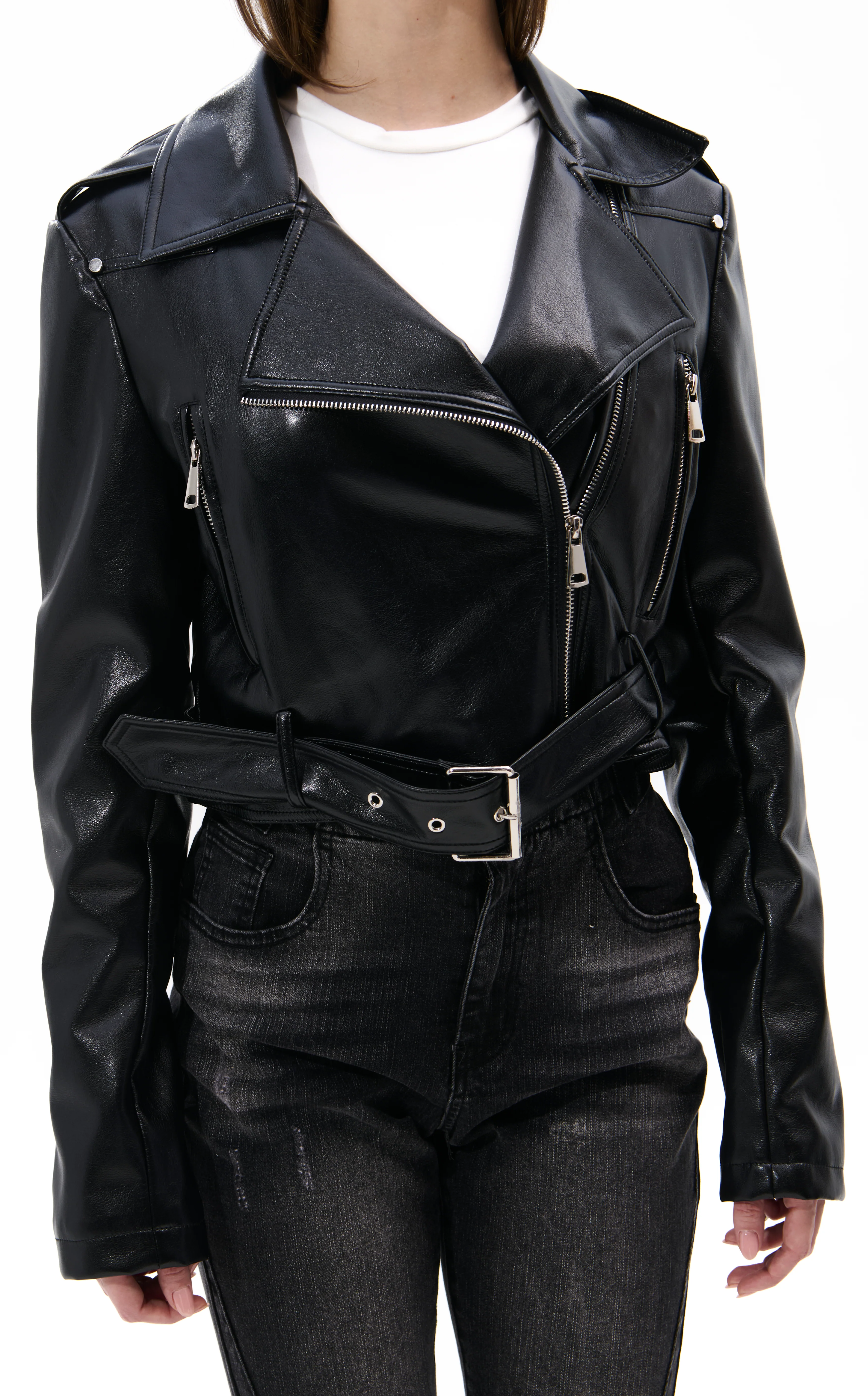 REMY-MIDNIGHT BLACK BUTTER LEATHER MOTO JACKET - Image 2