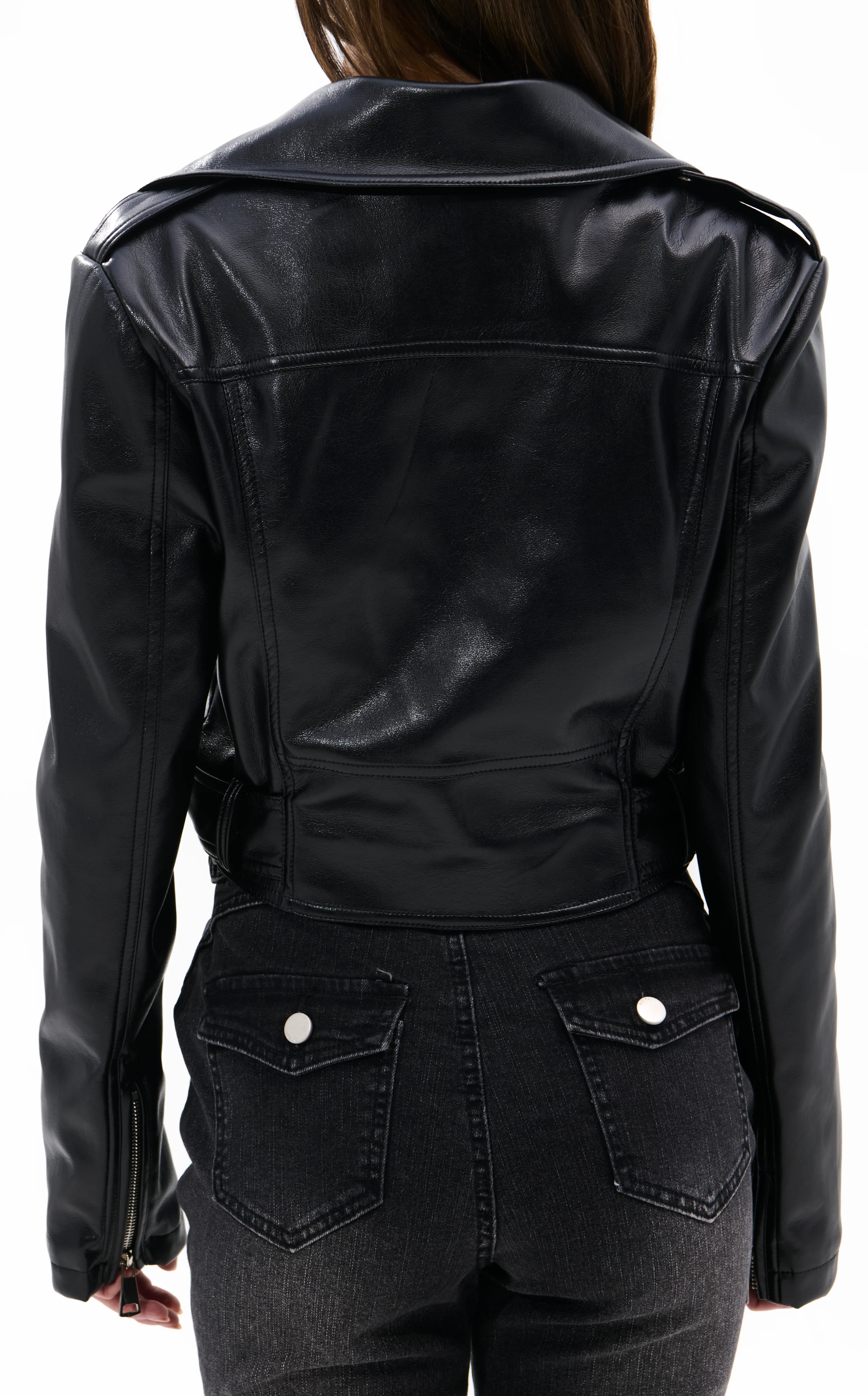 REMY-MIDNIGHT BLACK BUTTER LEATHER MOTO JACKET - Image 3