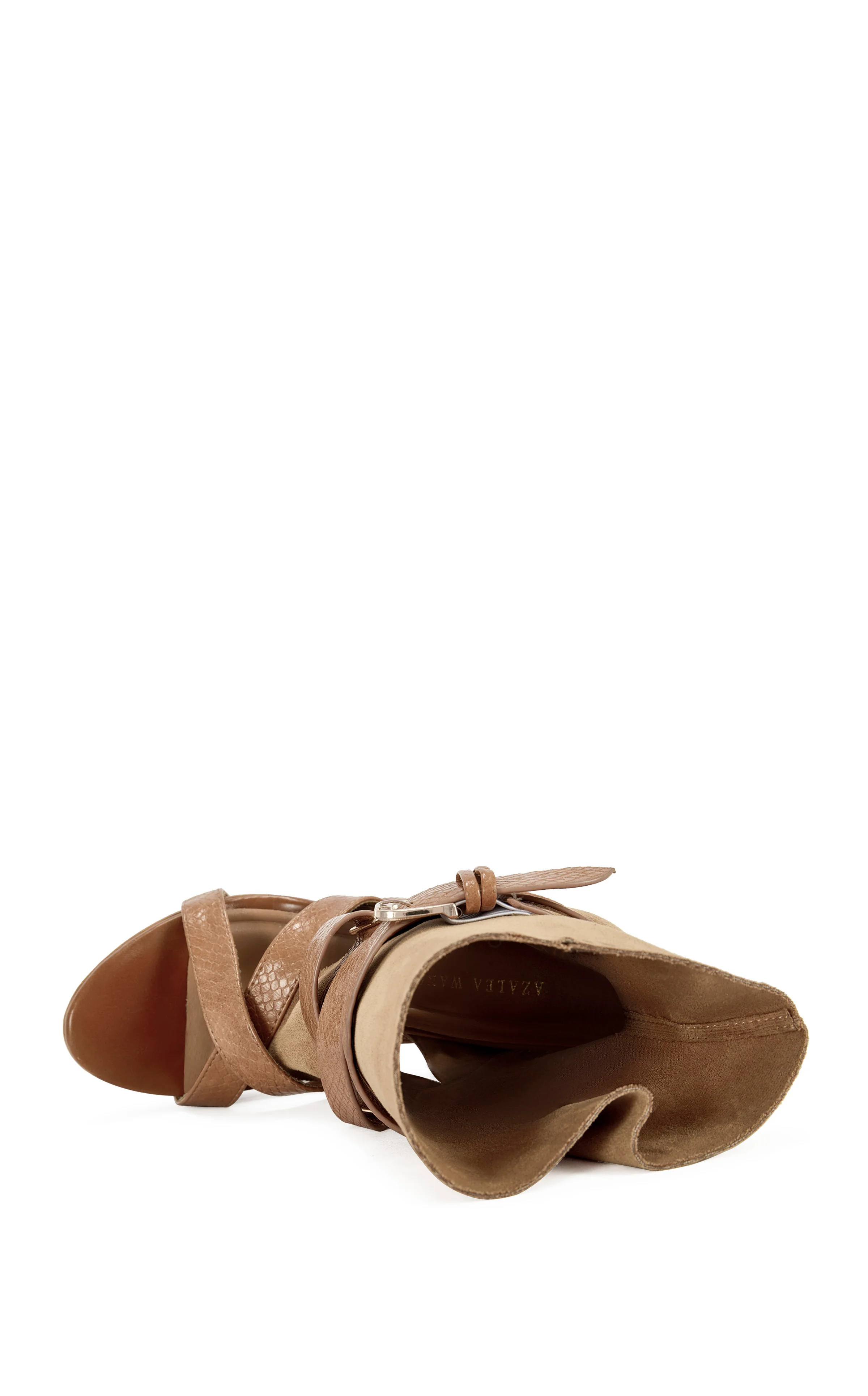 ROTHKO-CAMEL BELTED WEDGE SANDAL BOOTIE - Image 4