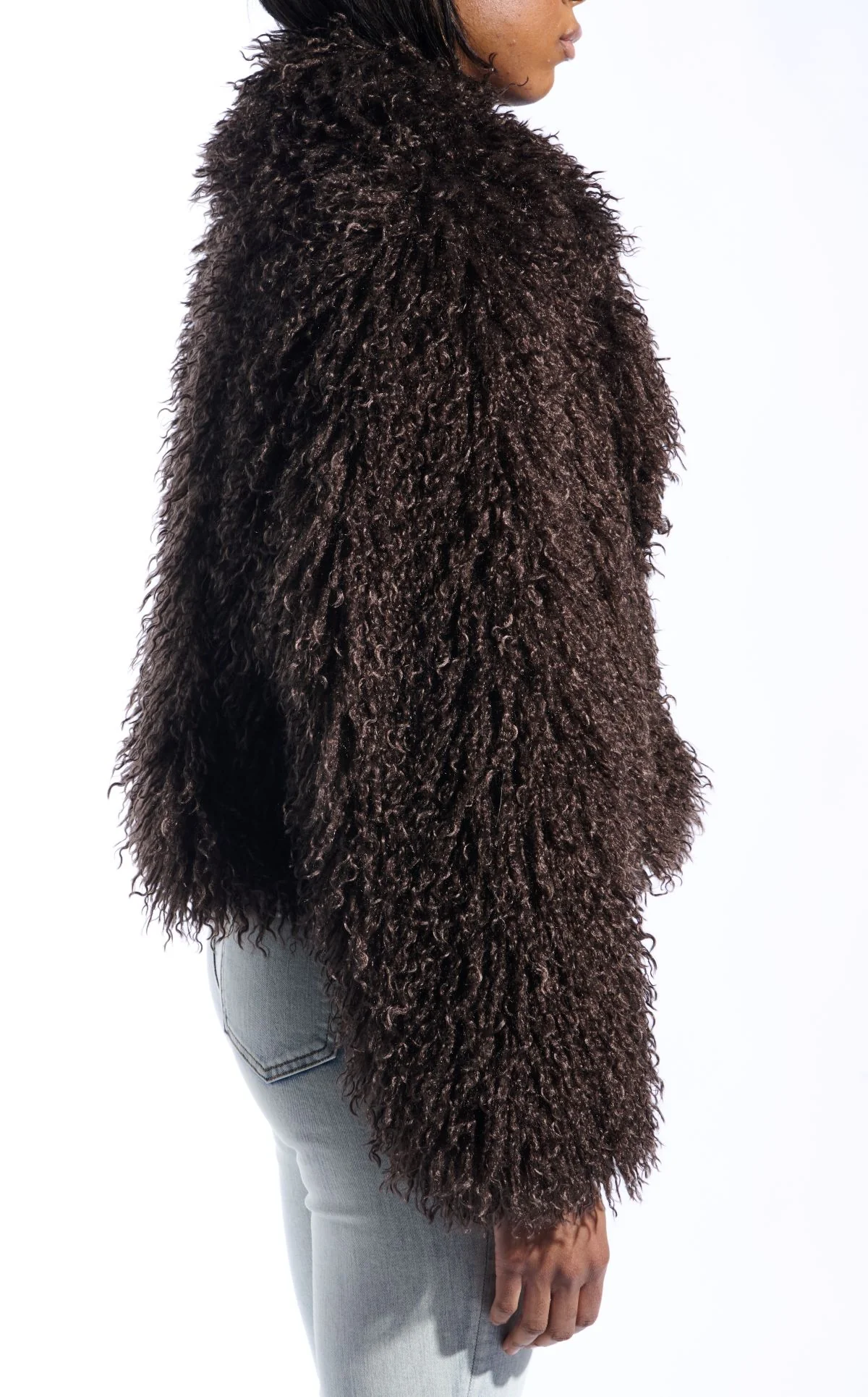 RUPERTA-BROWN FAUX FUR JACKET - Image 3