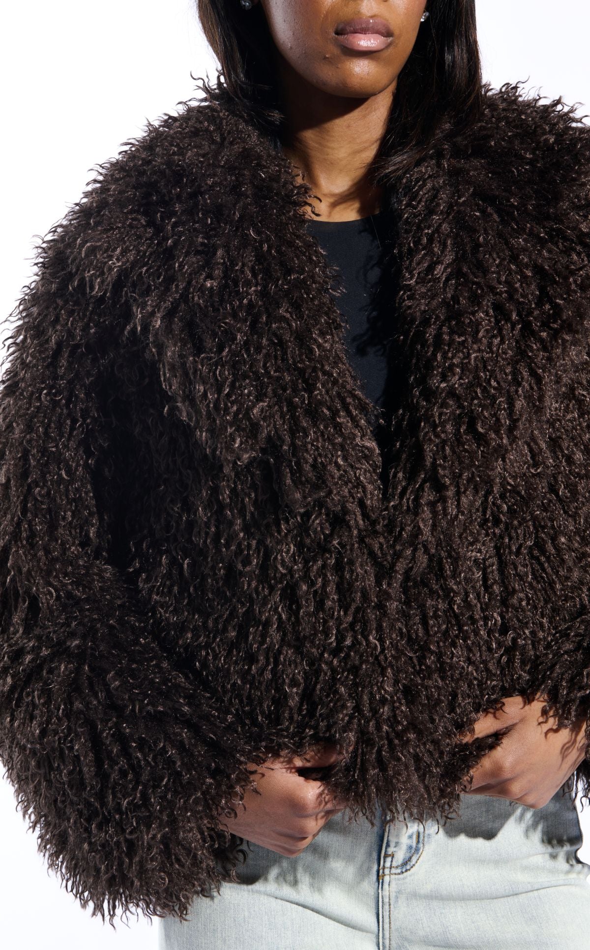 RUPERTA-BROWN FAUX FUR JACKET - Image 5