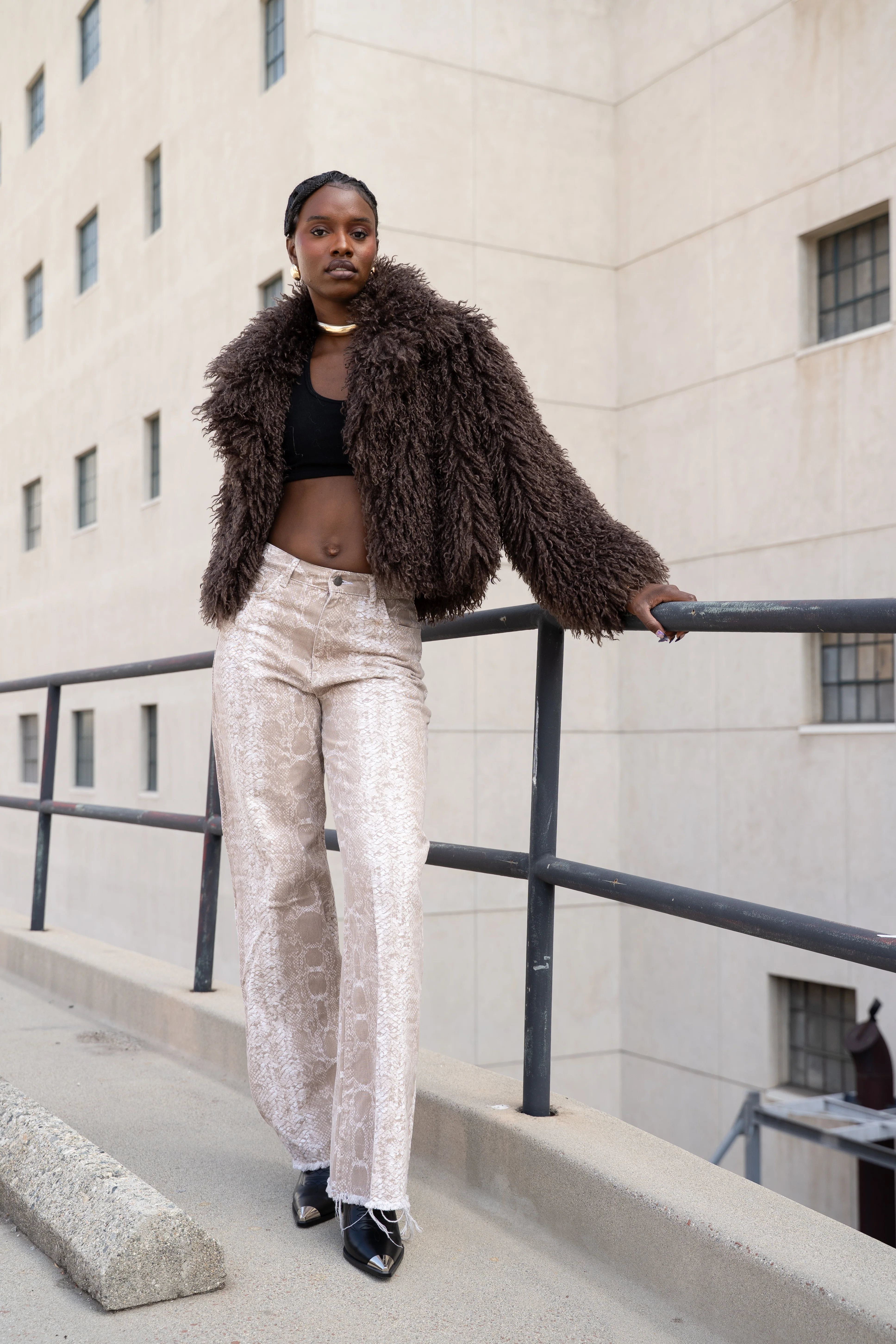 RUPERTA-BROWN FAUX FUR JACKET - Image 6
