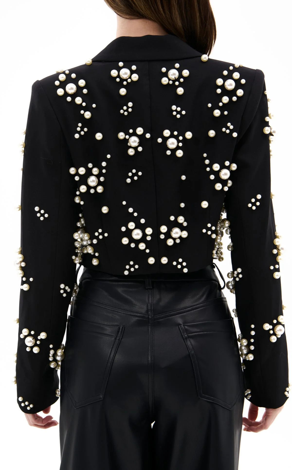 RUTHIE-BLACK PEARL CROPPED BLAZER - Image 3