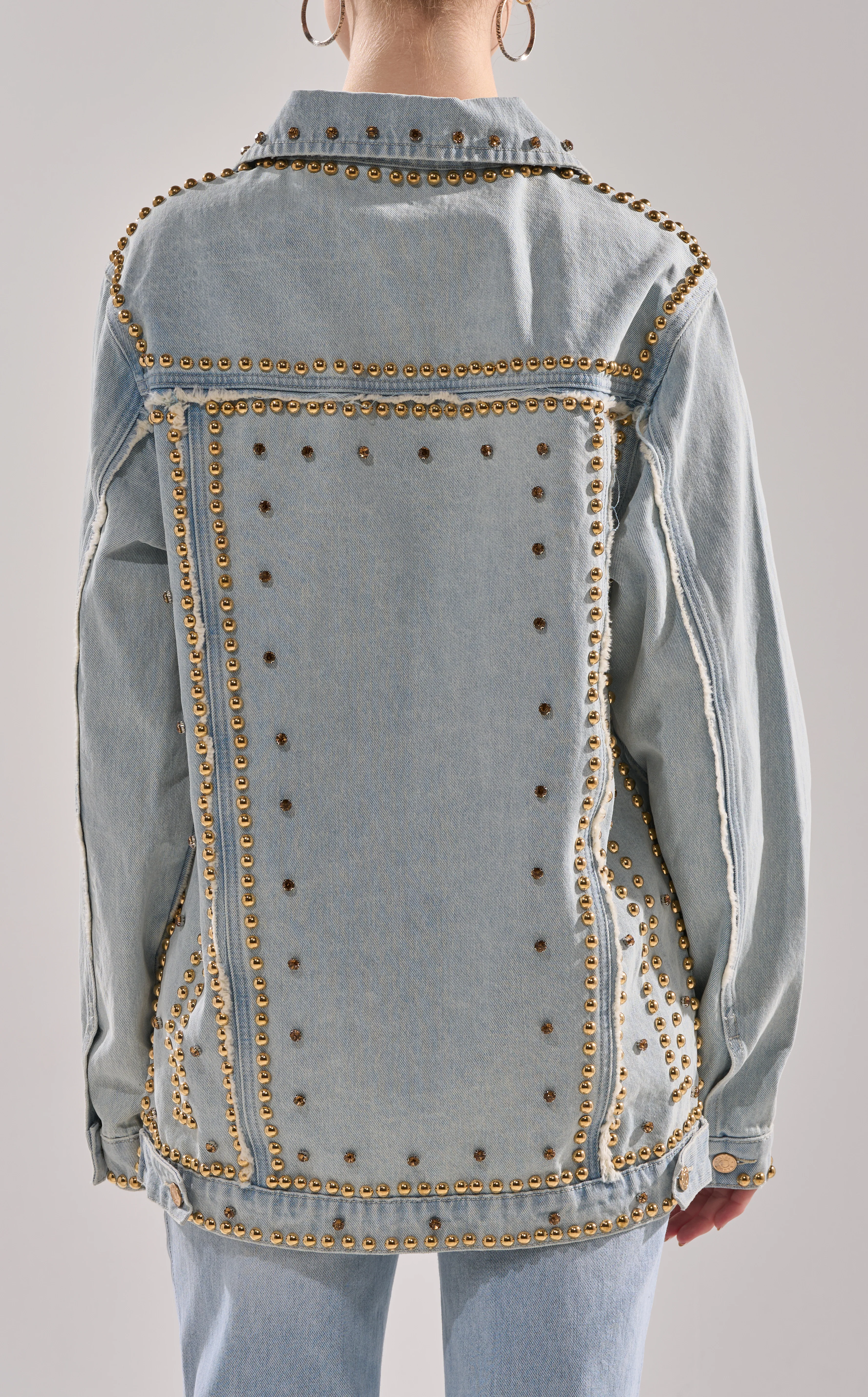 SABLE-DENIM STUDDED JACKET - Image 4