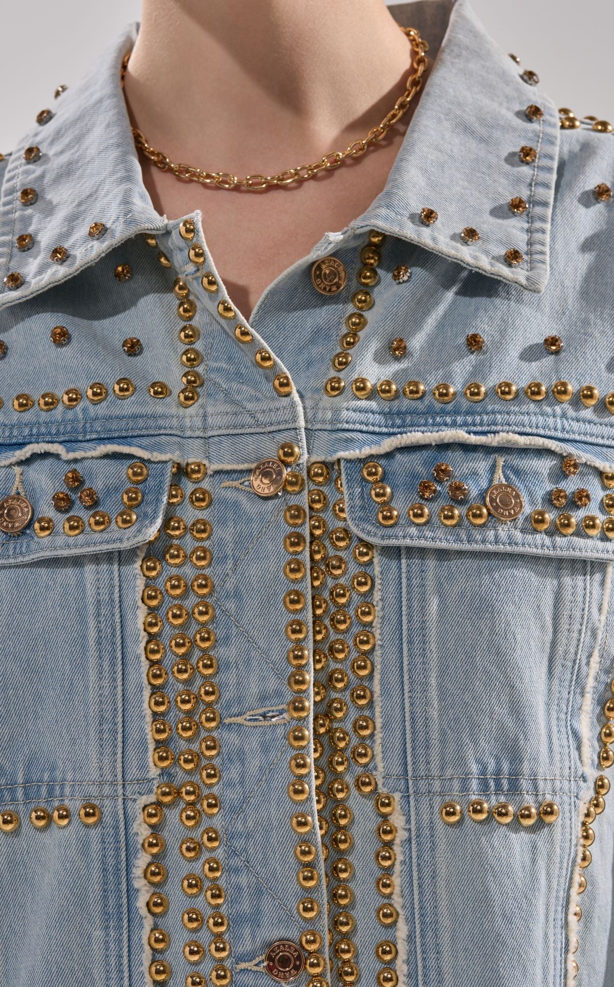 SABLE-DENIM STUDDED JACKET - Image 5