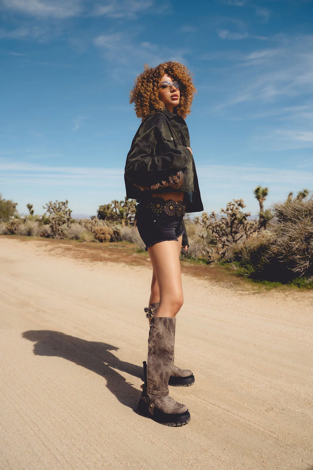 SAMPSON-OLIVE VELVET DENIM JACKET - Image 8