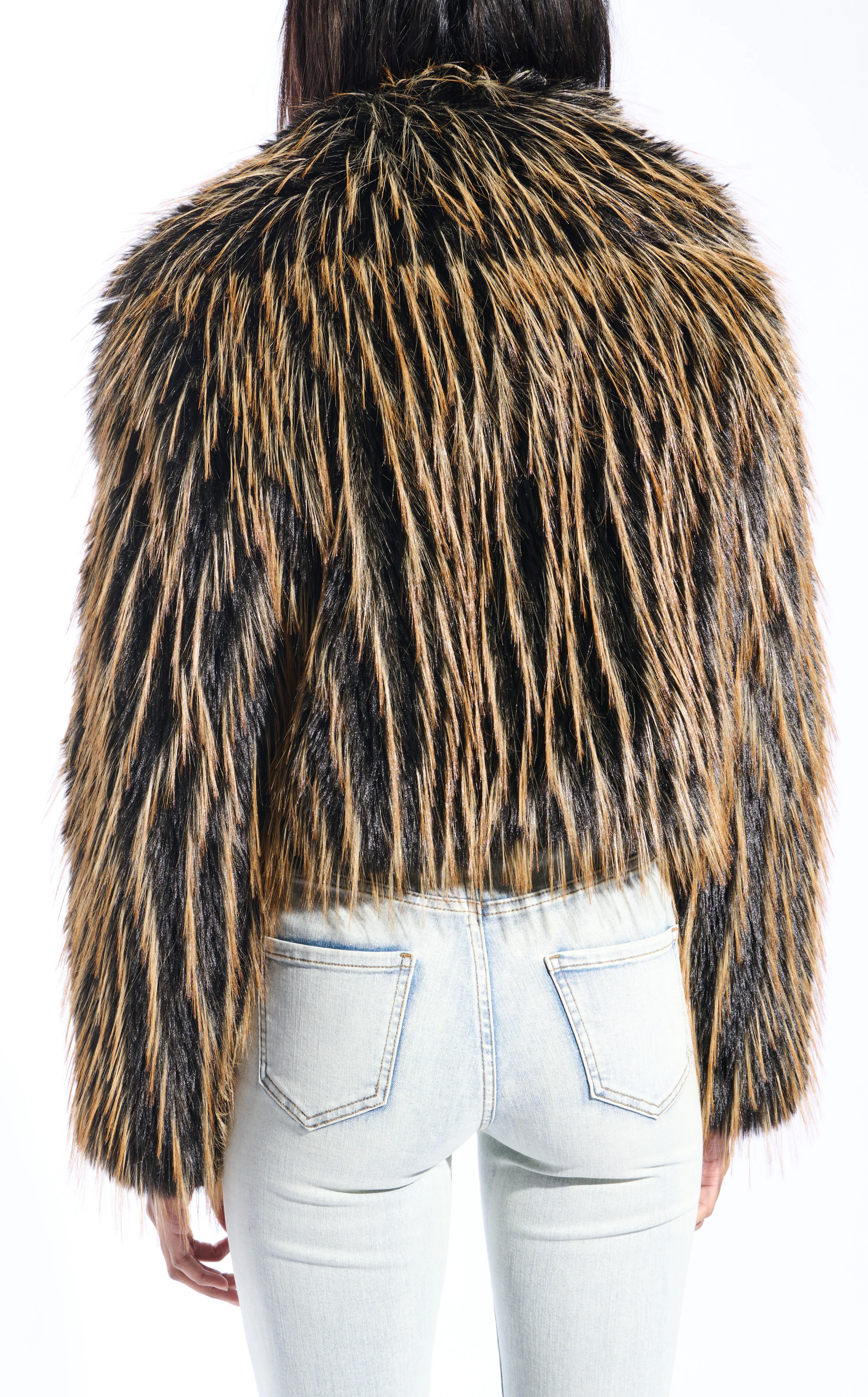 SAOIRSE-BROWNBLACK FAUX FUR JACKET - Image 4