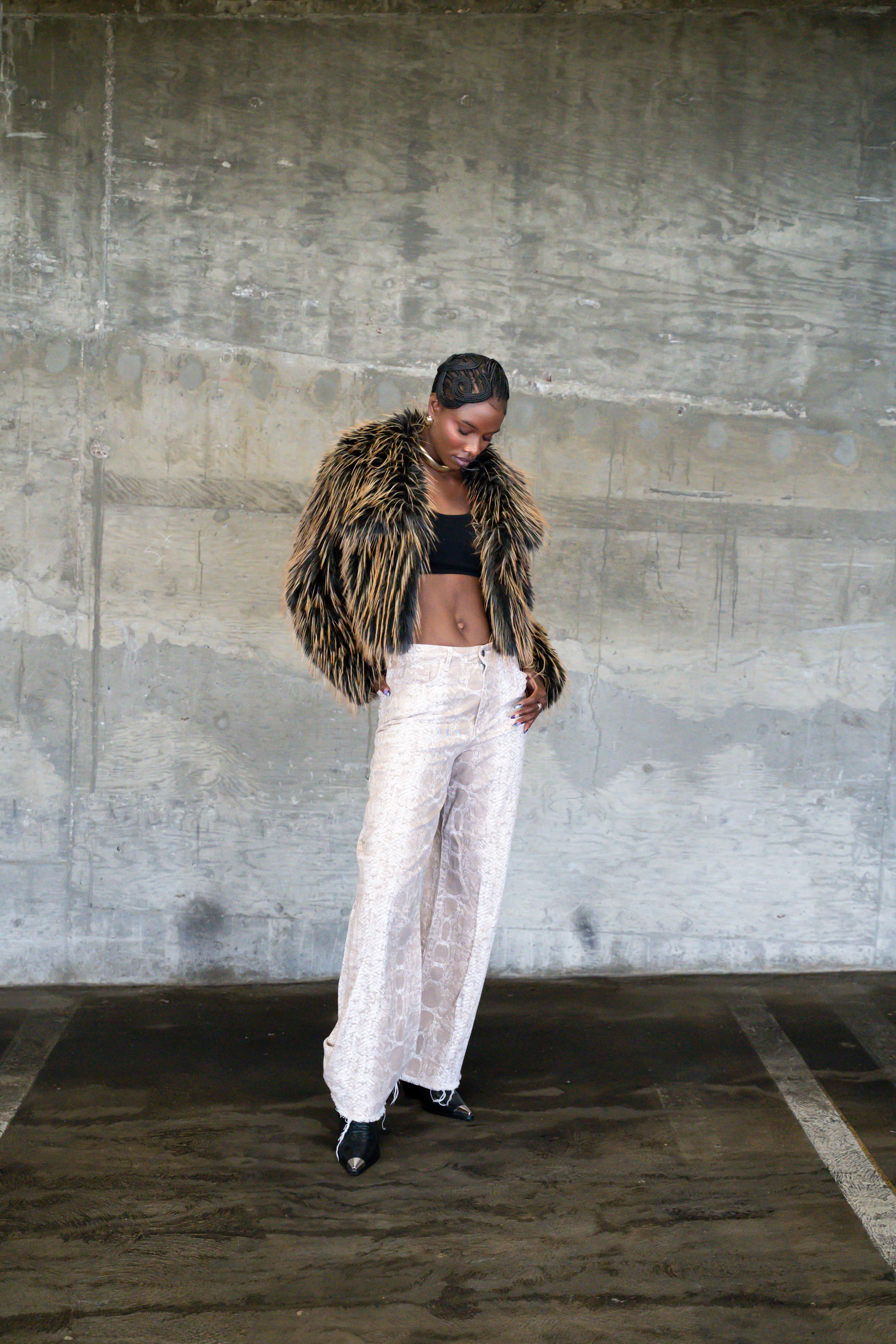 SAOIRSE-BROWNBLACK FAUX FUR JACKET - Image 6