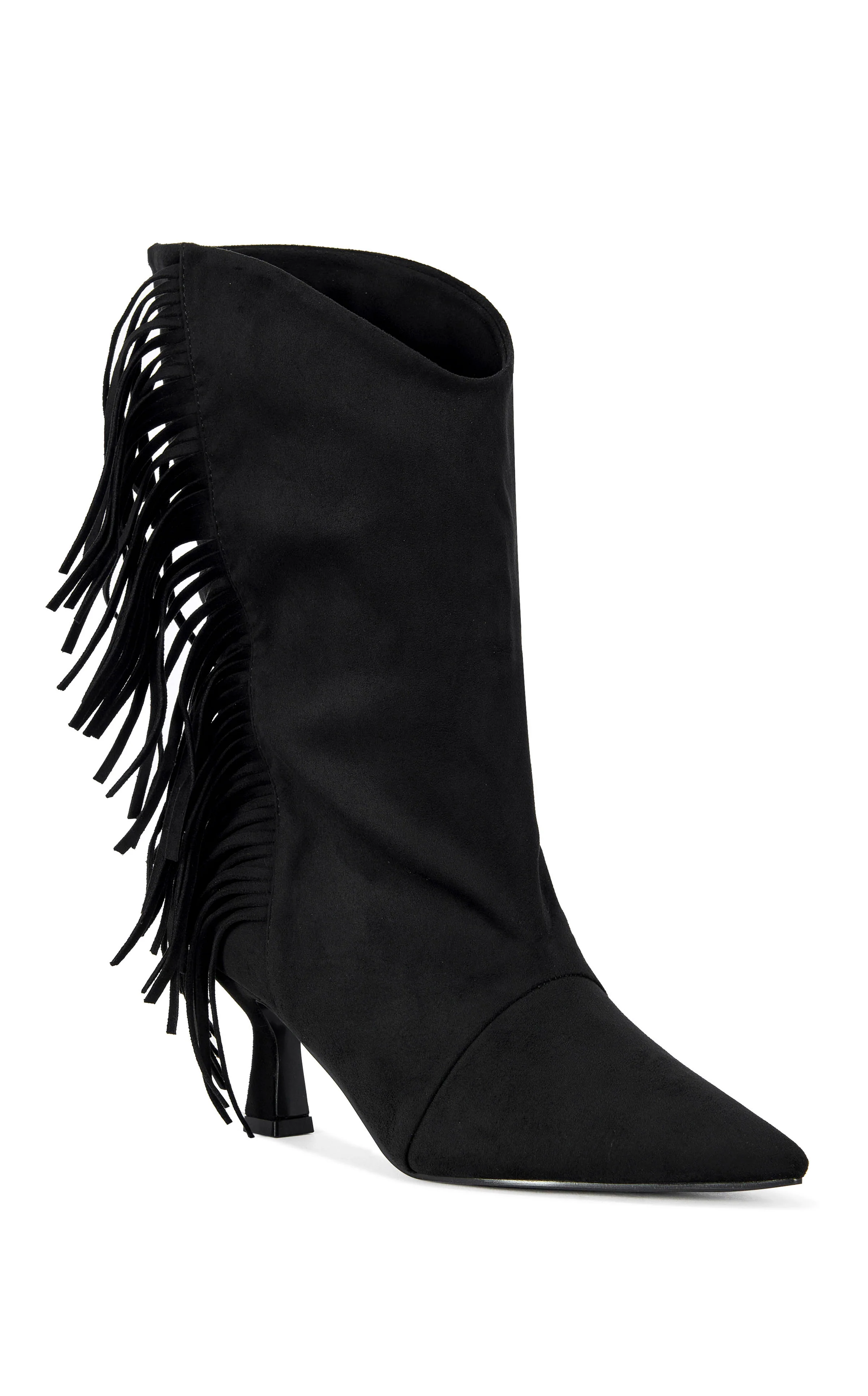 SARIAH-BLACK FRINGE BOOTIE - Image 2