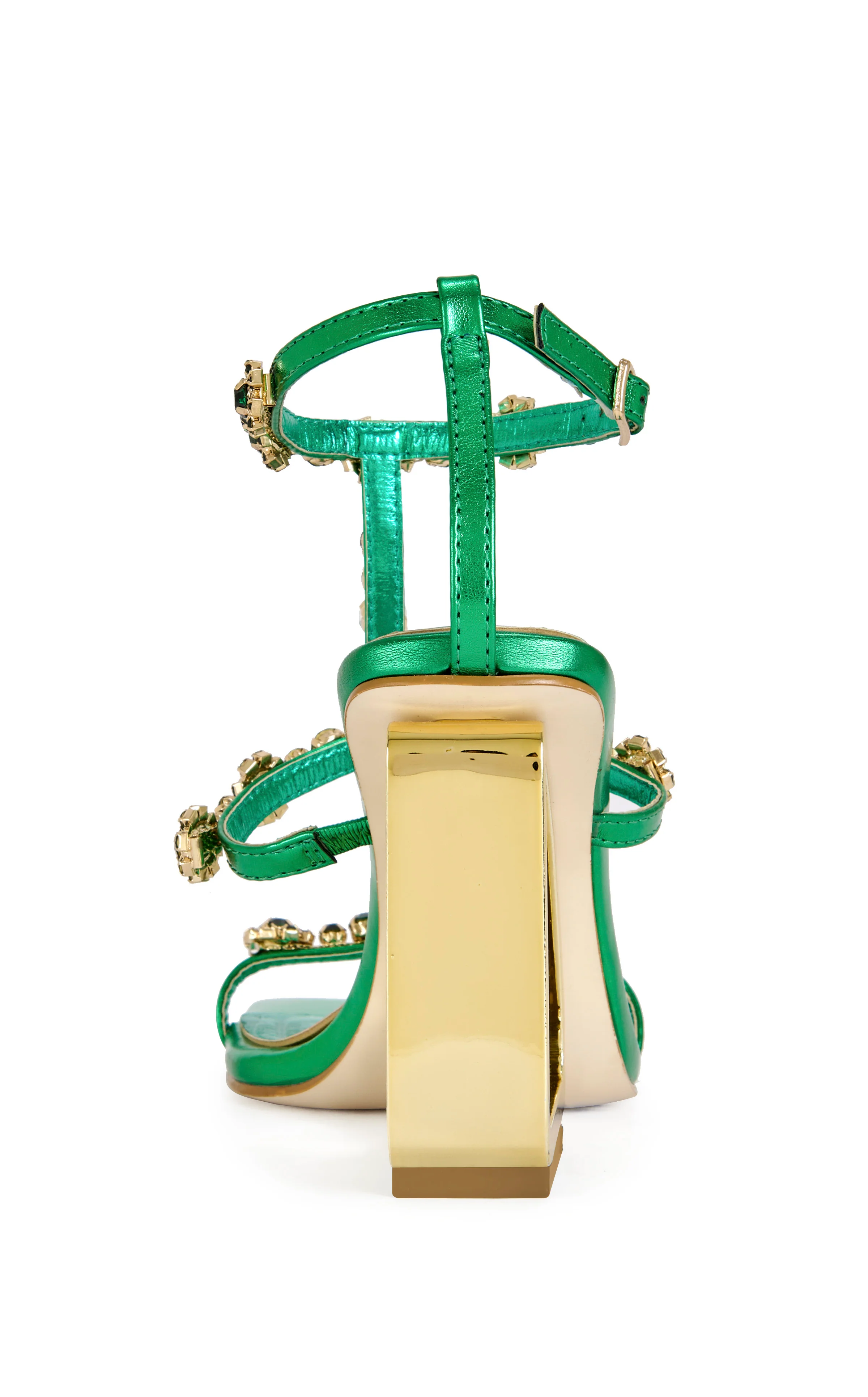 SCHANTELLE-GREEN JEWELED WEDGE SANDAL - Image 3