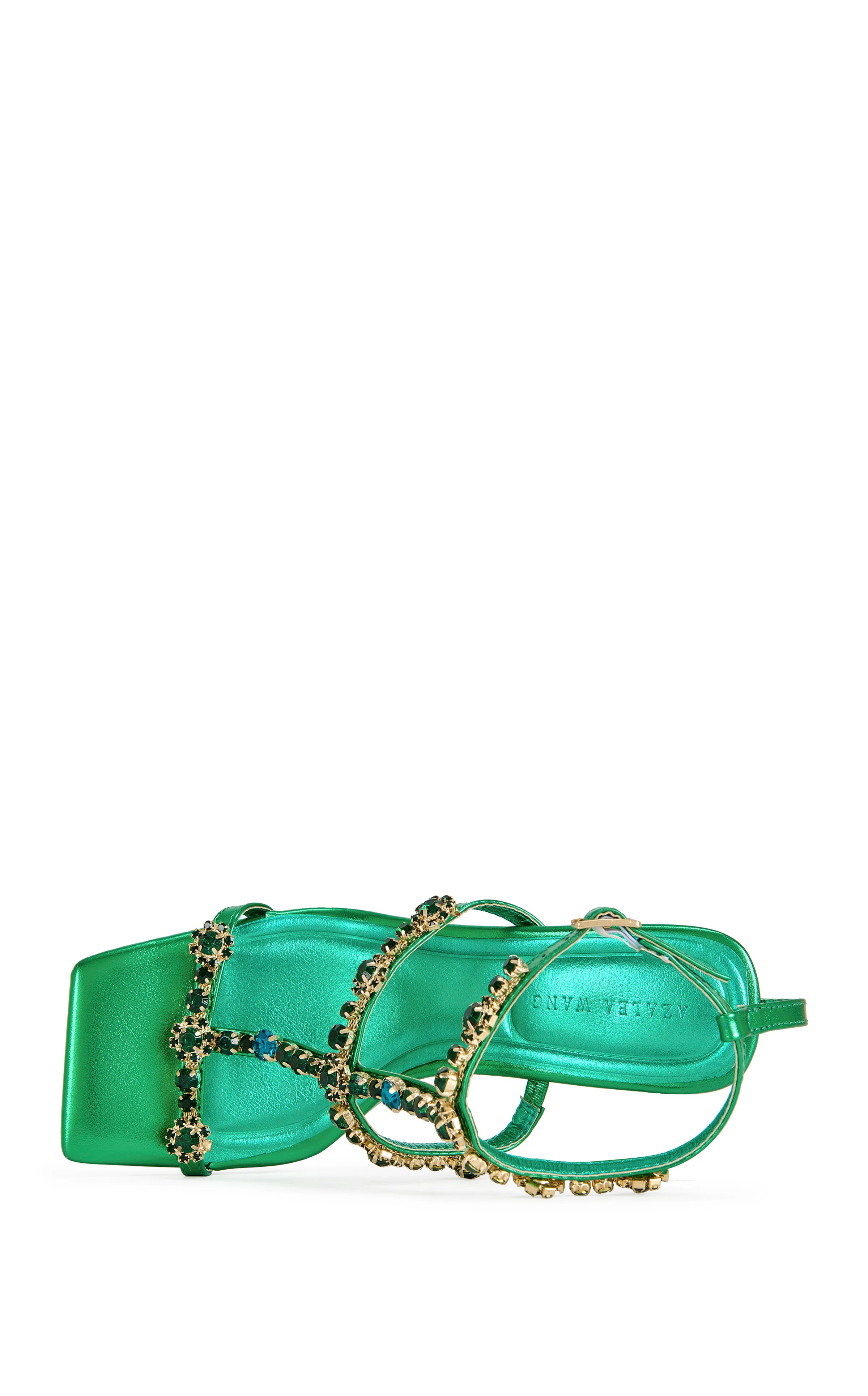 SCHANTELLE-GREEN JEWELED WEDGE SANDAL - Image 4