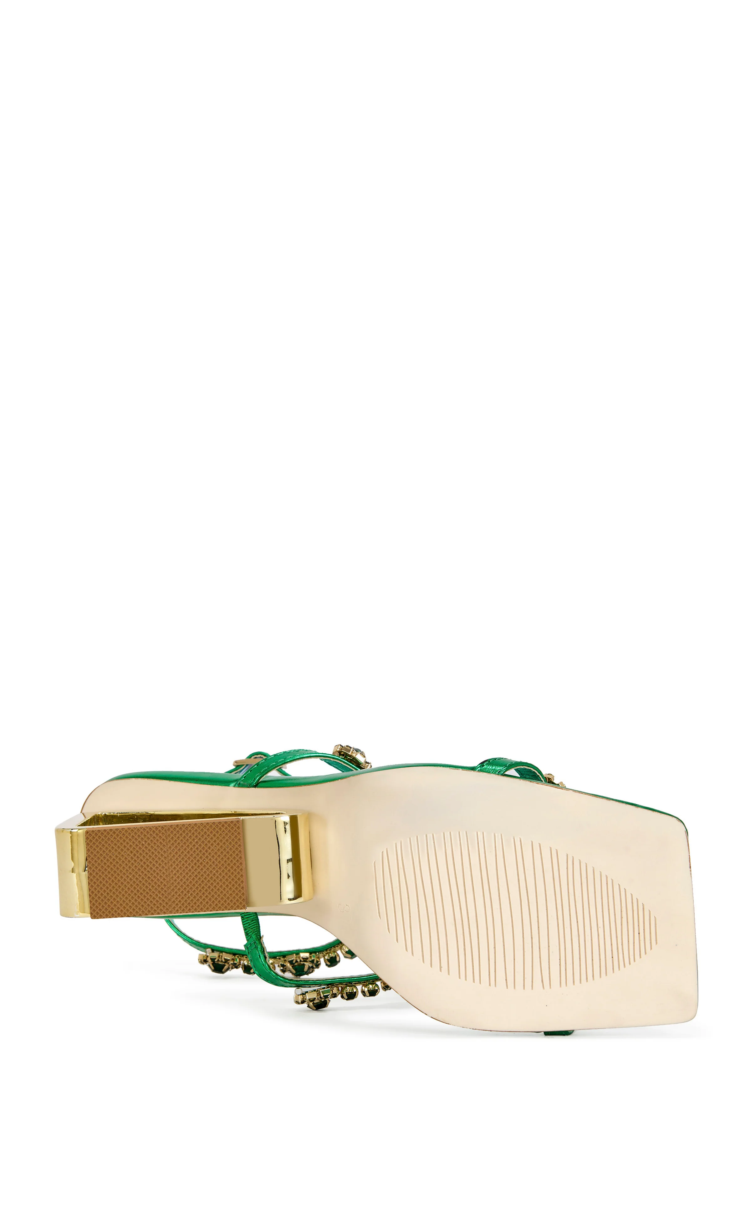 SCHANTELLE-GREEN JEWELED WEDGE SANDAL - Image 5