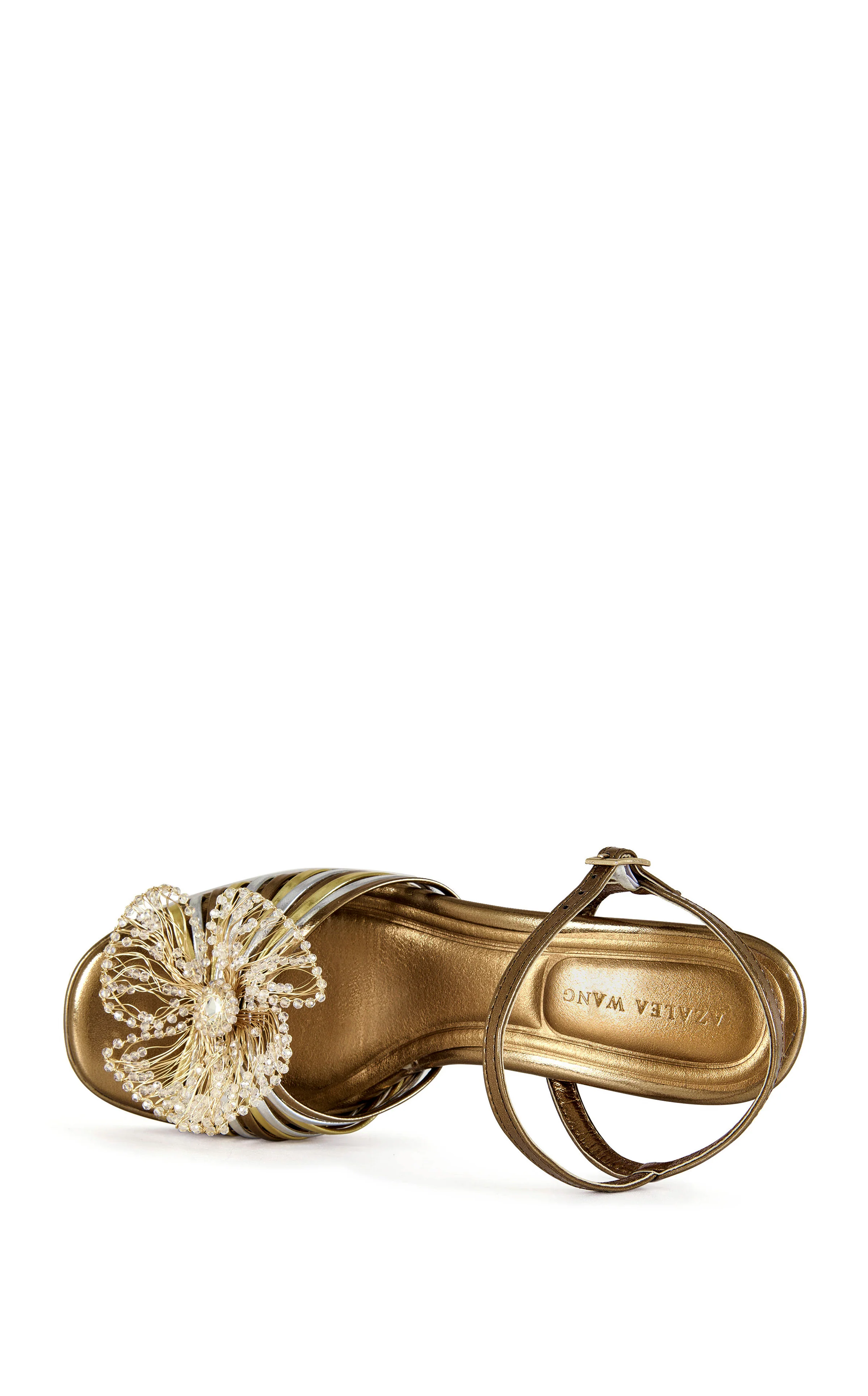 SERAPHINA-BRONZE FLORAL BLOCK SANDAL - Image 4