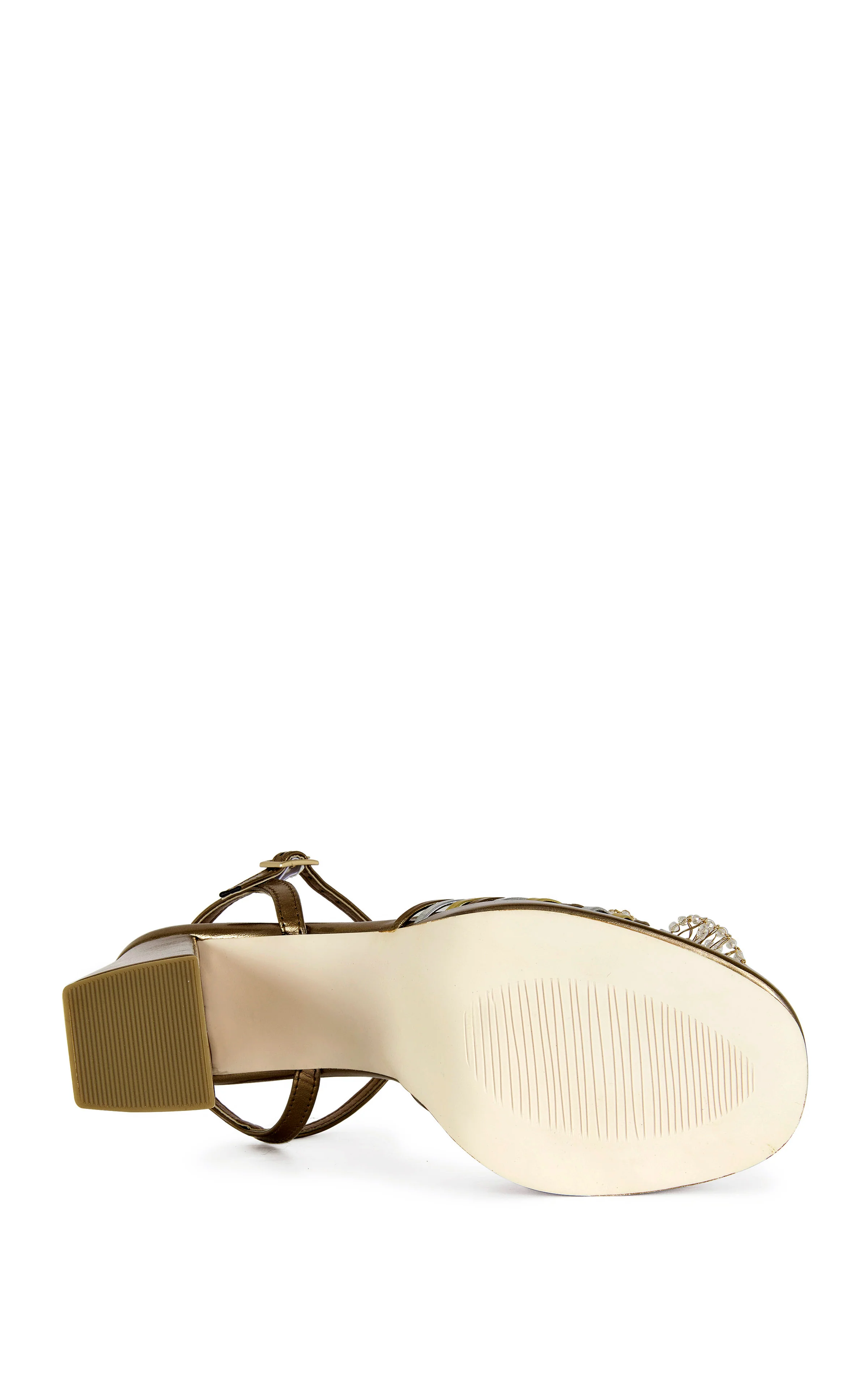 SERAPHINA-BRONZE FLORAL BLOCK SANDAL - Image 5
