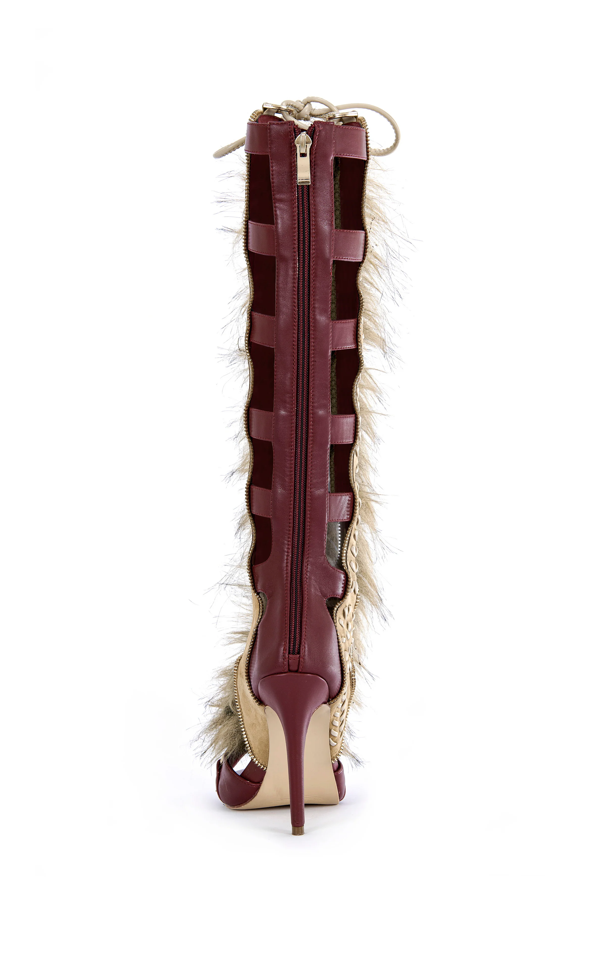 SHAINE-MULTI FAUX FUR GLADIATOR SANDAL BOOT - Image 3