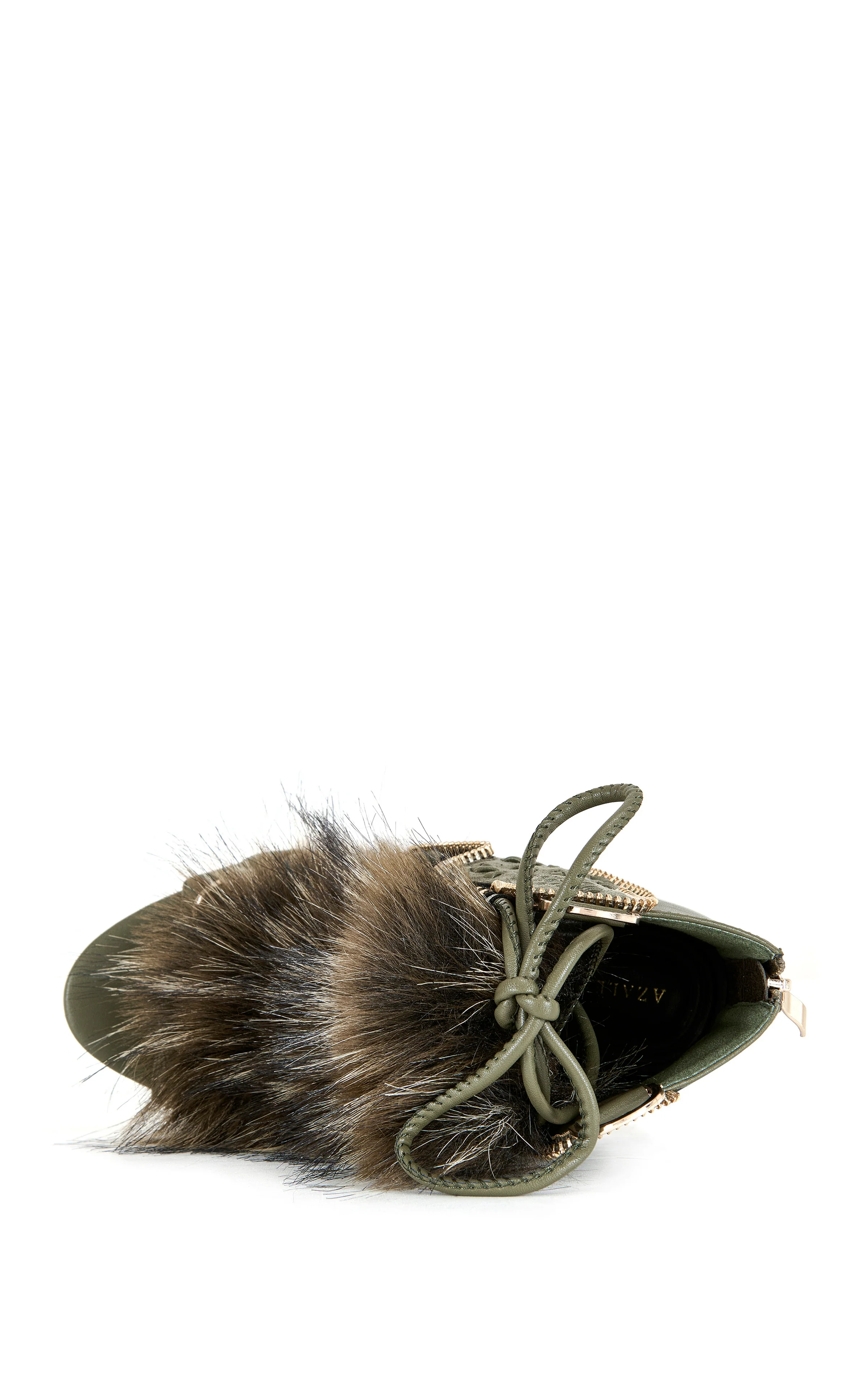 SHAINY-OLIVE FAUX FUR GLADIATOR SANDAL BOOTIE - Image 5