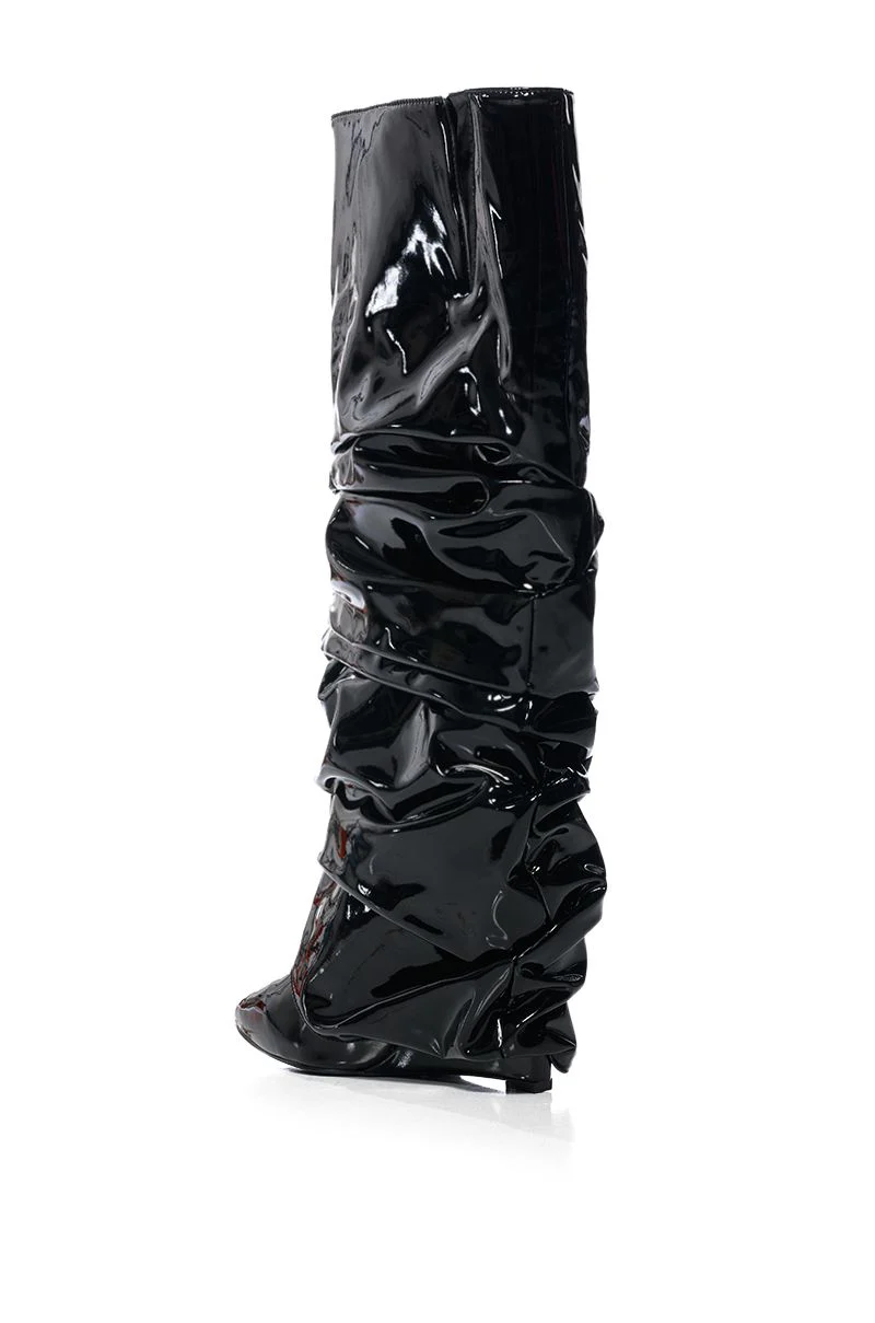 SIF-BLACK PATENT WEDGE BOOT - Image 3