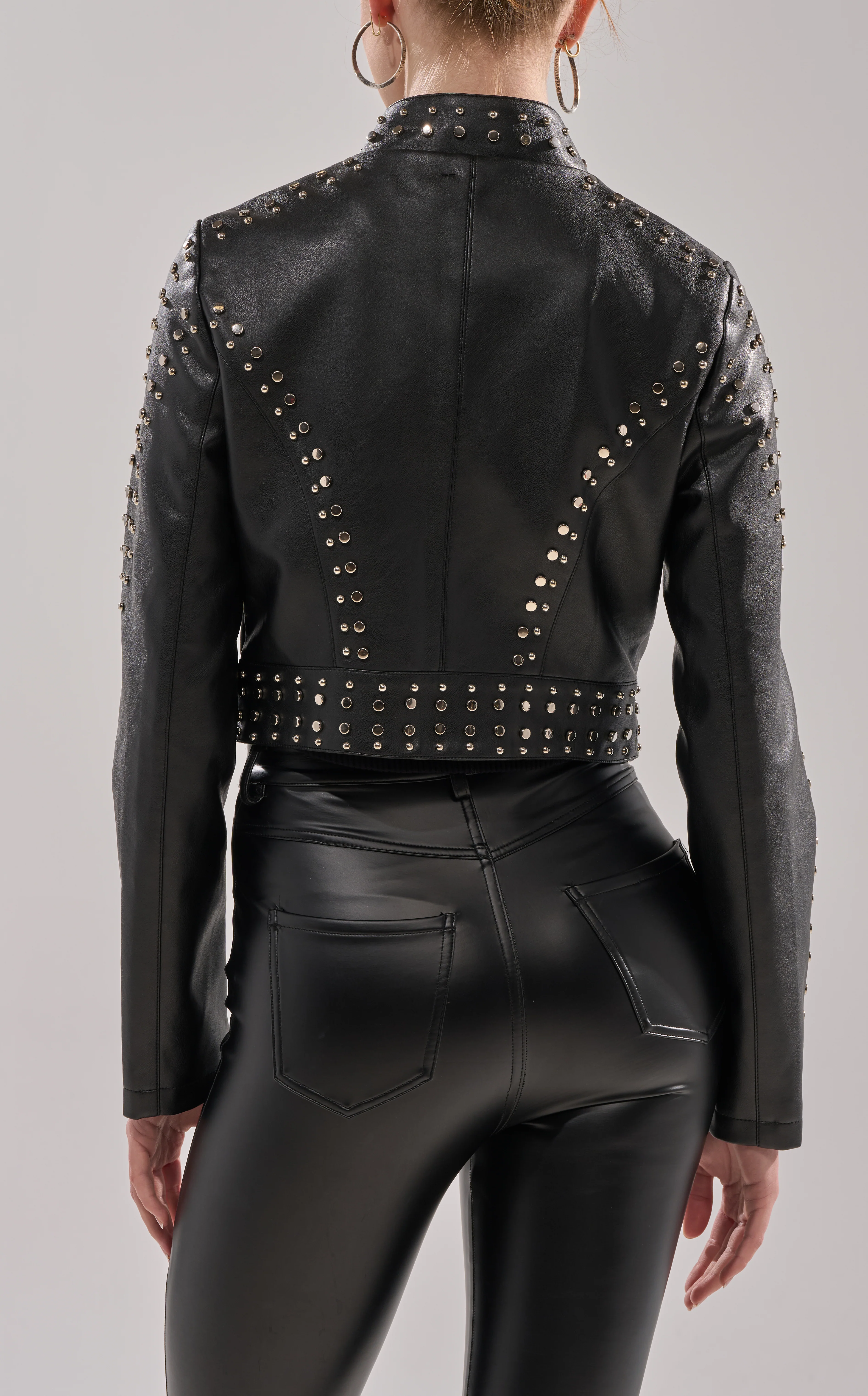 SILVINA-BLACK BUTTER LEATHER MOTO JACKET - Image 4
