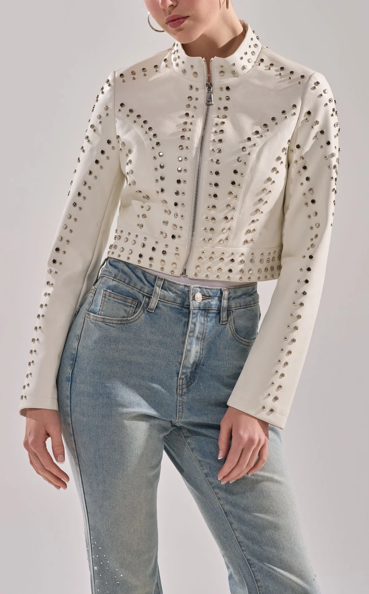 SILVINA-WHITE BUTTER LEATHER MOTO JACKET
