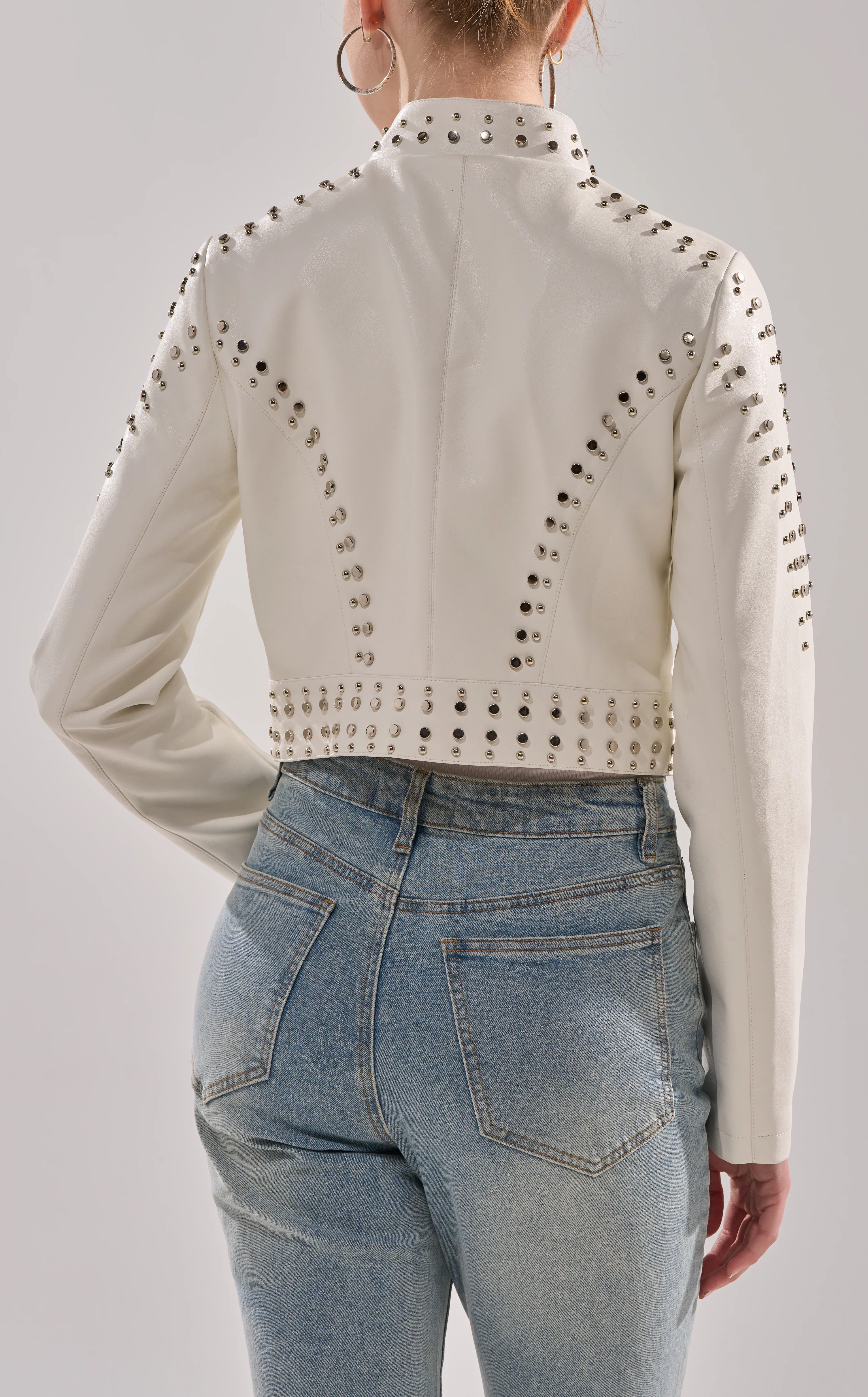 SILVINA-WHITE BUTTER LEATHER MOTO JACKET - Image 4