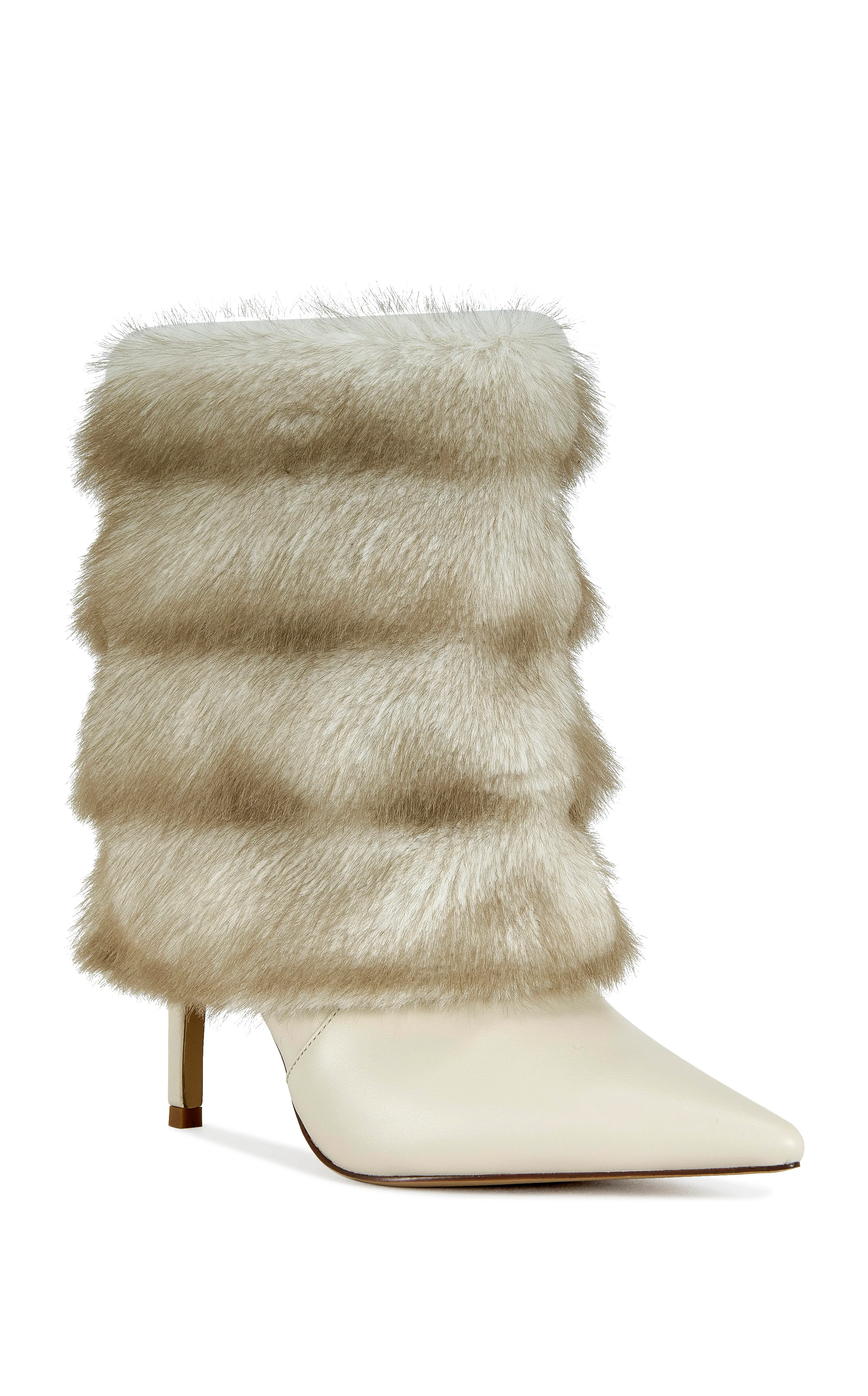 SIMON-IVORY FAUX FUR STILETTO BOOTIE - Image 2
