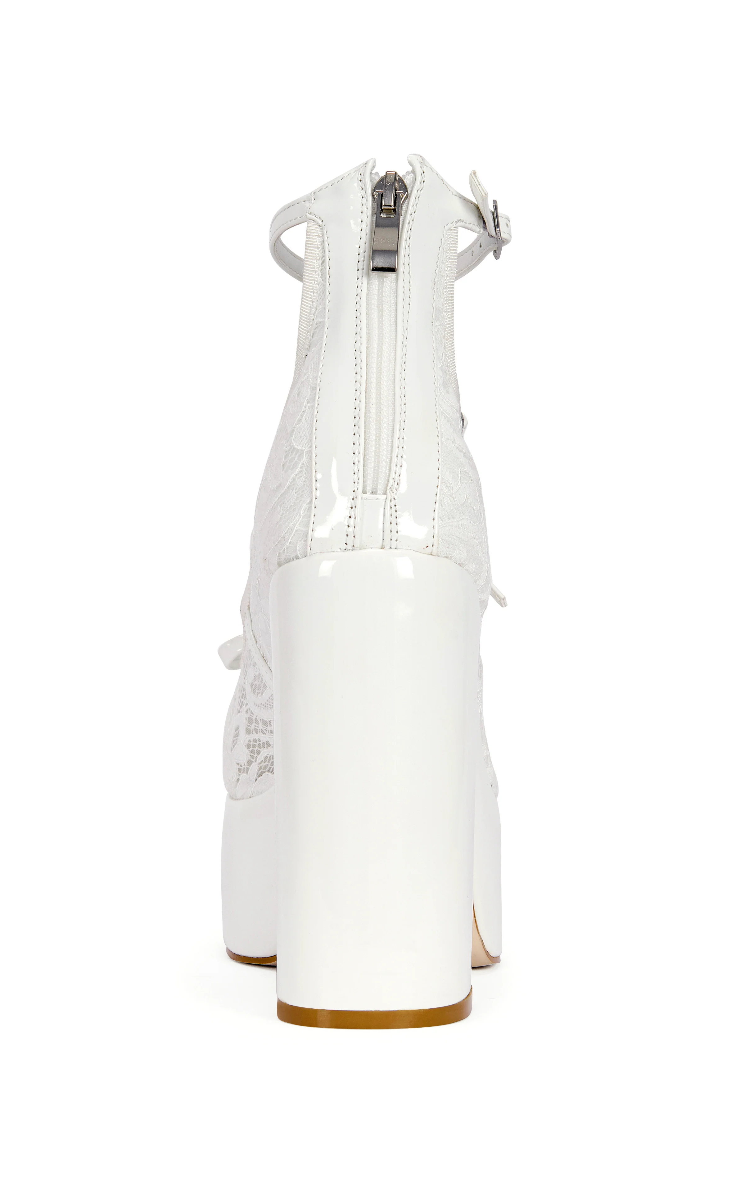 SPROUT-WHITE SHEER LACE PLATFORM PUMP - Image 3