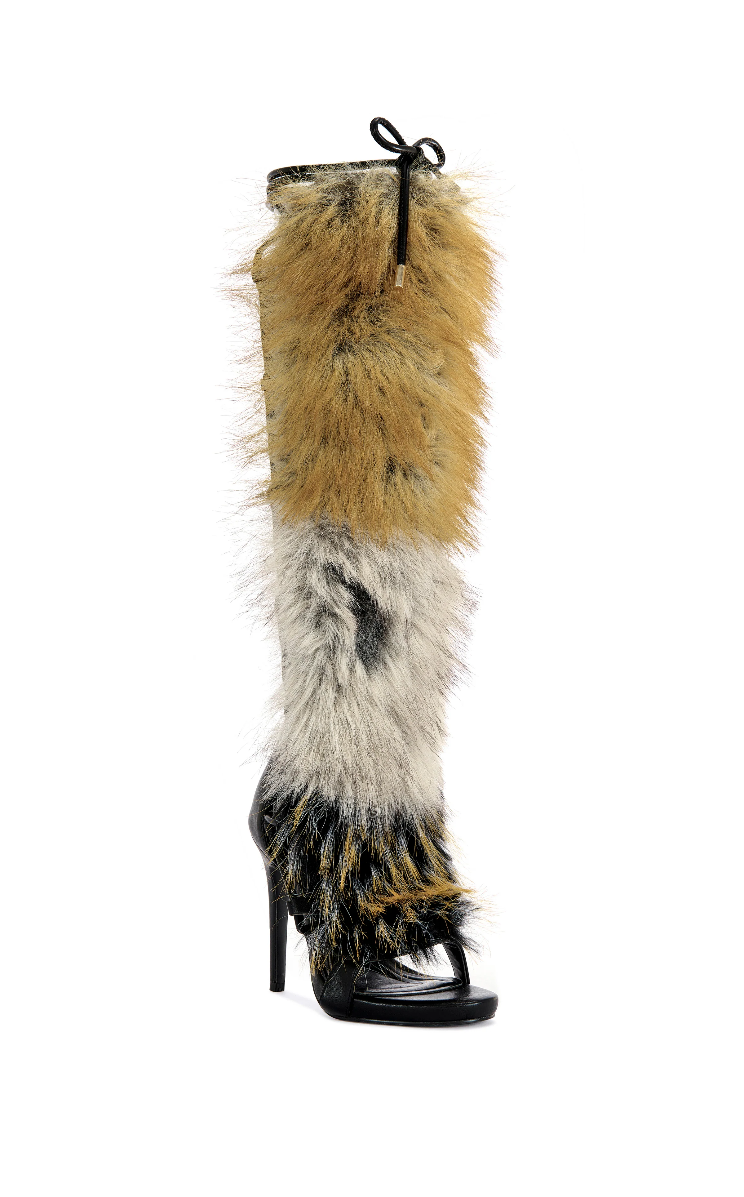 STAMOS-BROWN FAUX FUR GLADIATOR SANDAL BOOT - Image 3