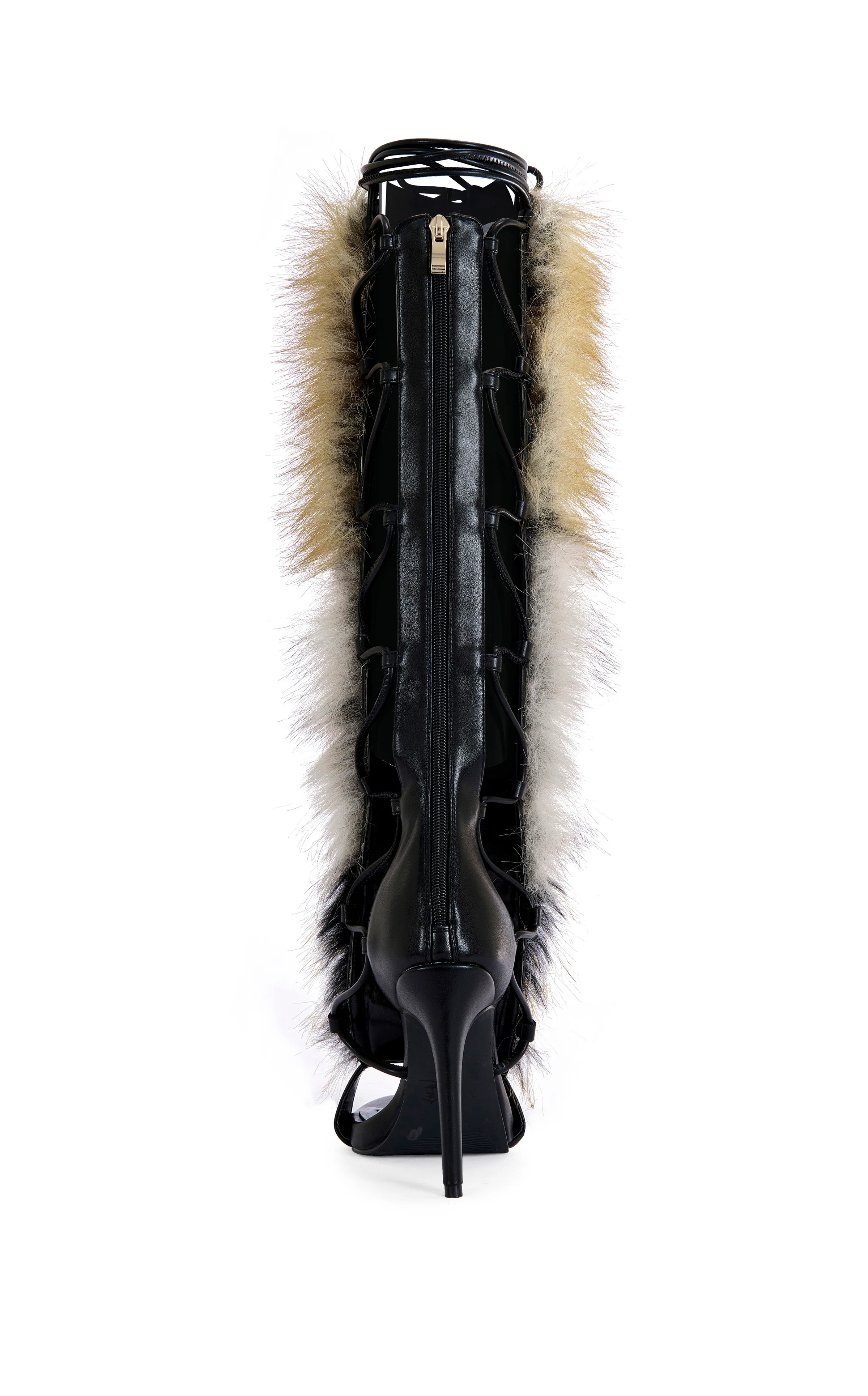 STAMOS-BROWN FAUX FUR GLADIATOR SANDAL BOOT - Image 4
