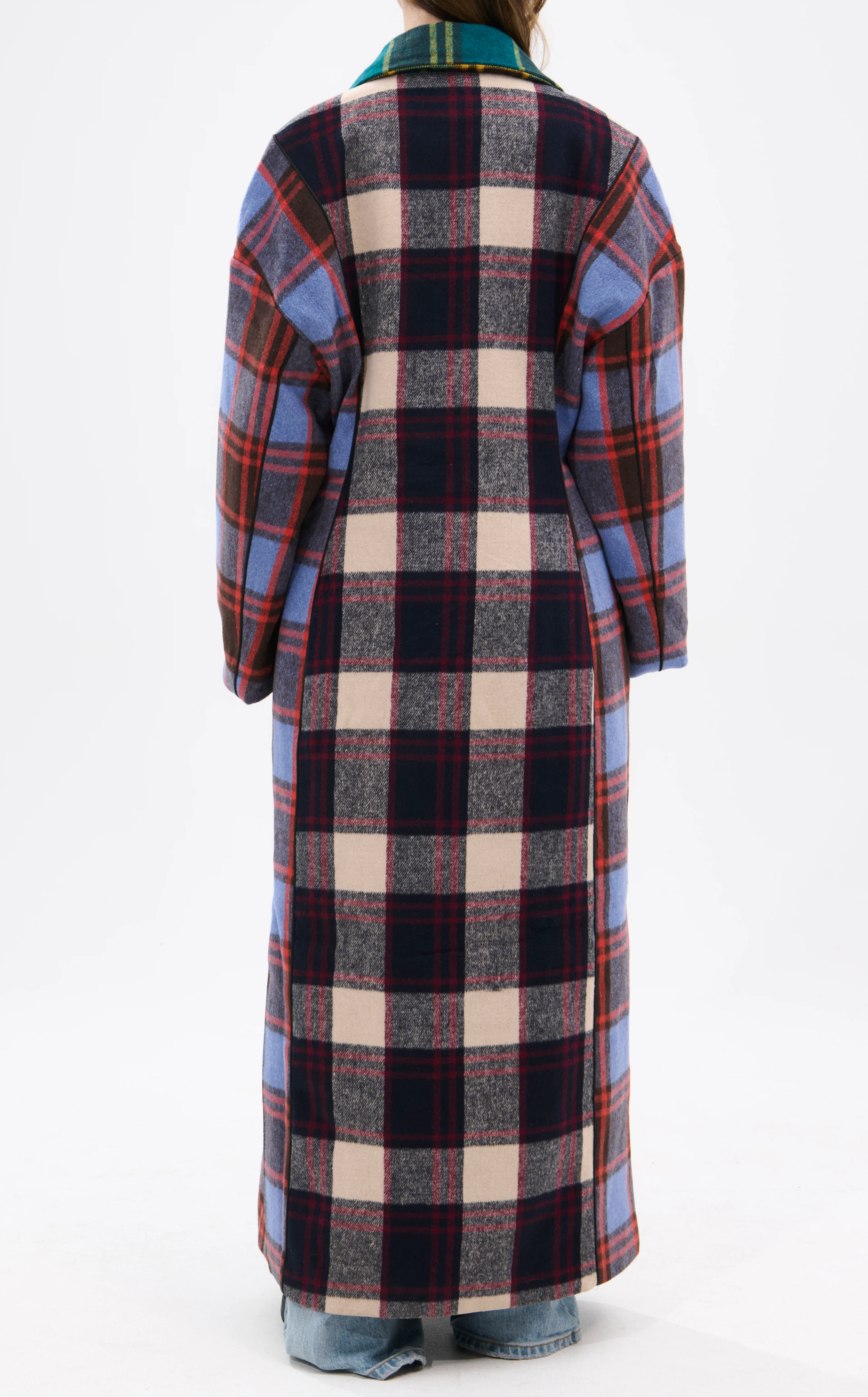 STUDIO-MULTI PLAID TRENCH JACKET - Image 5