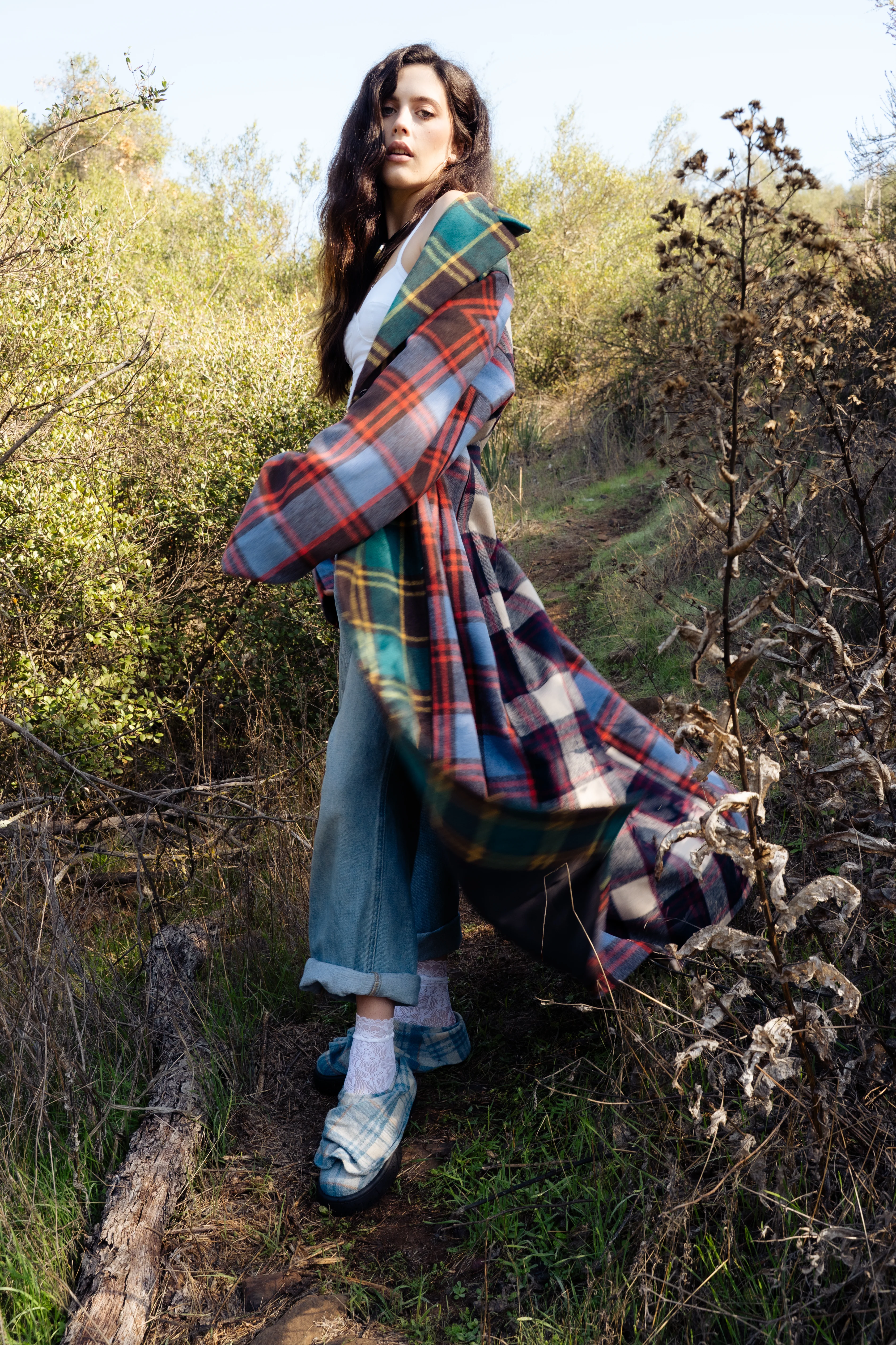 STUDIO-MULTI PLAID TRENCH JACKET - Image 7