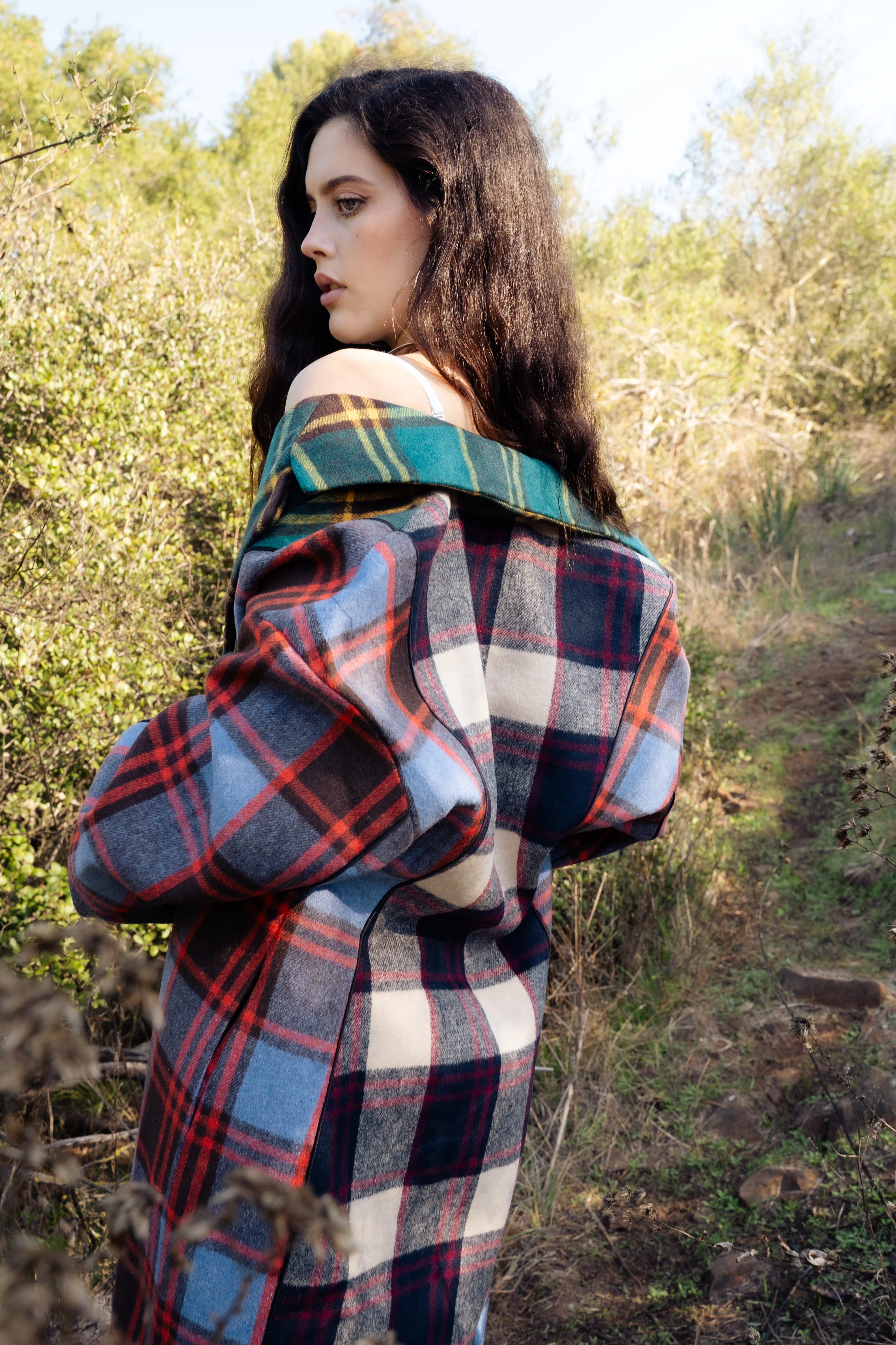 STUDIO-MULTI PLAID TRENCH JACKET - Image 8