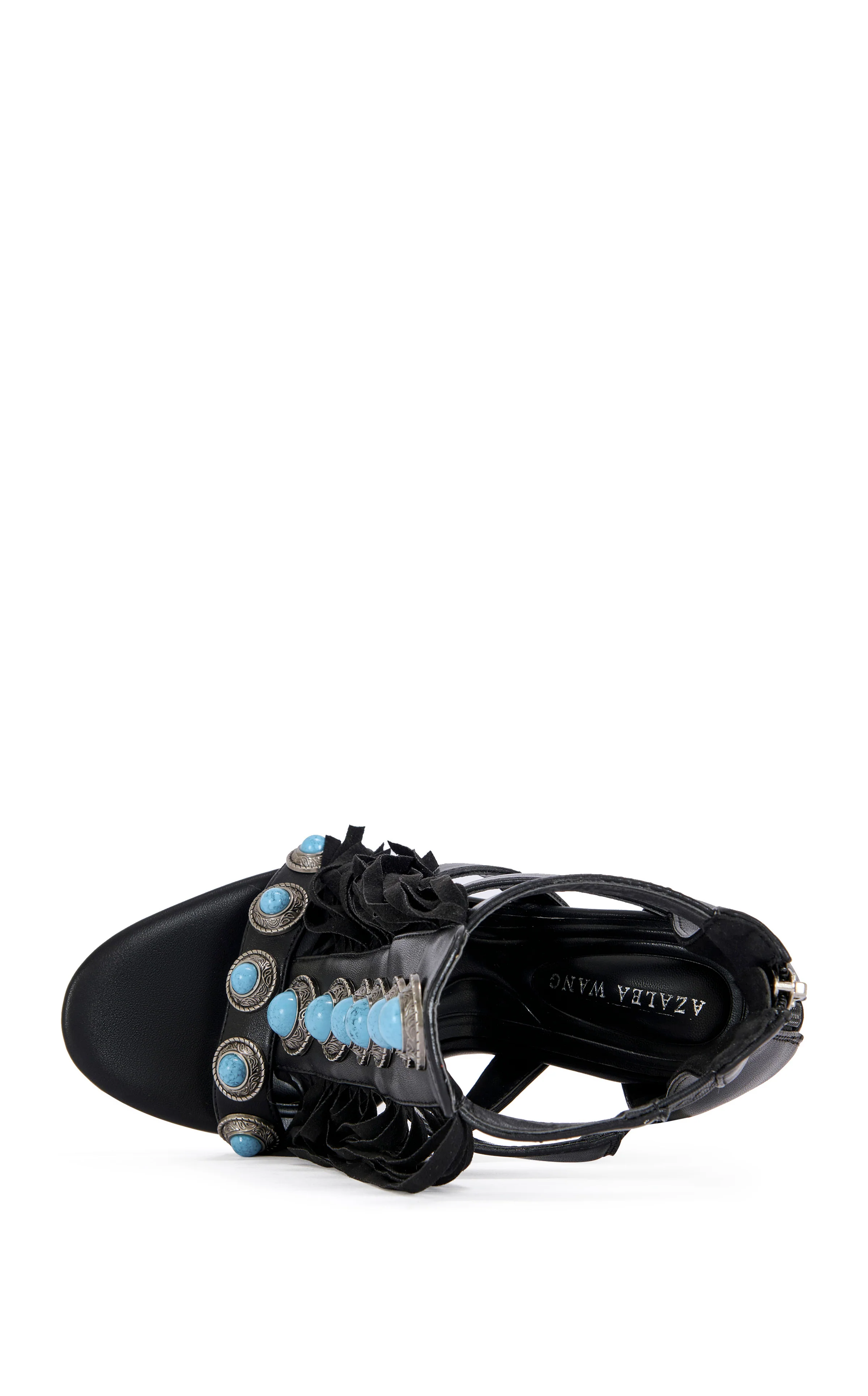 SUMAC-BLACK FRINGE GLADIATOR SANDAL BOOTIE - Image 4