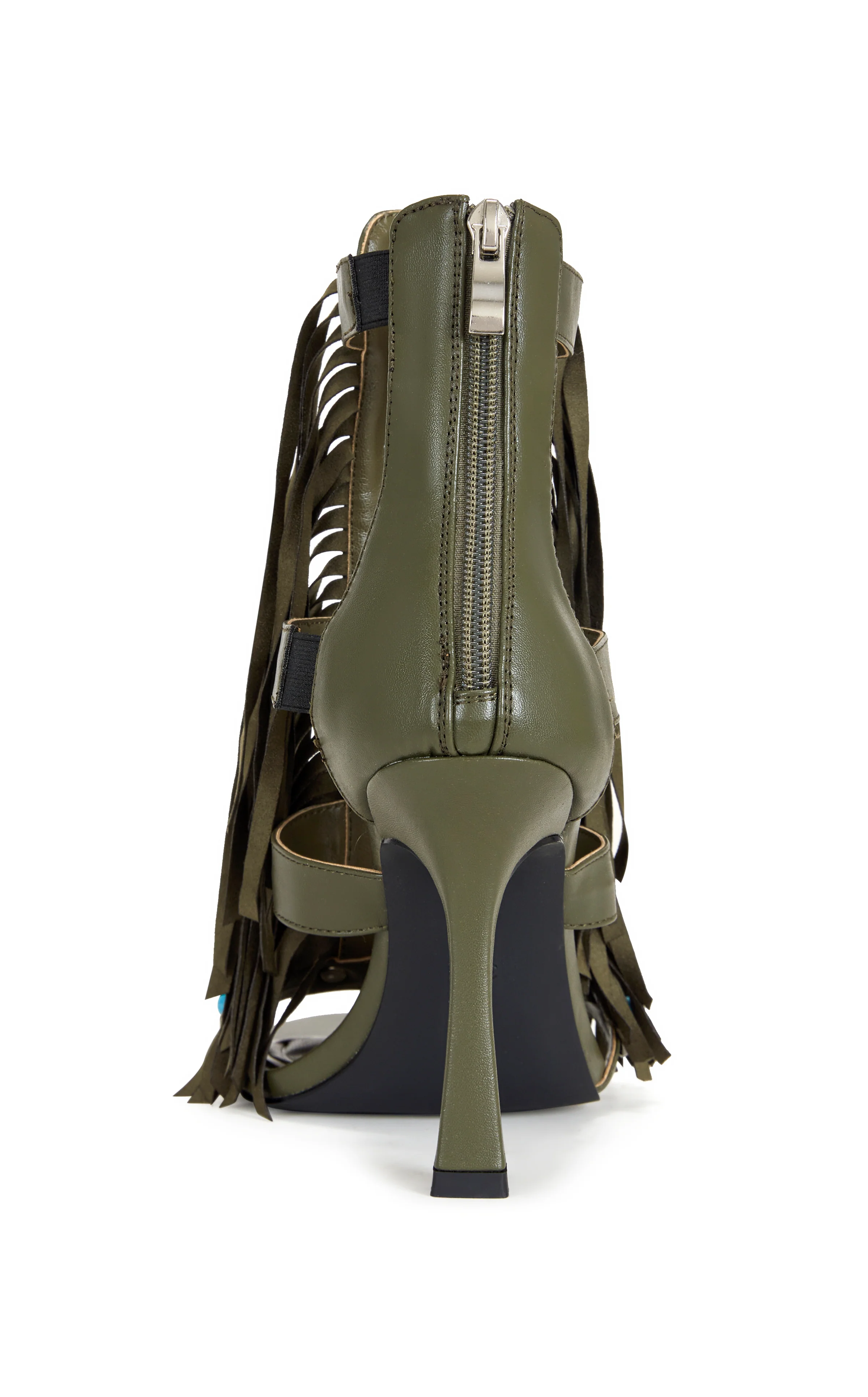 SUMAC-OLIVE FRINGE GLADIATOR SANDAL BOOTIE - Image 3