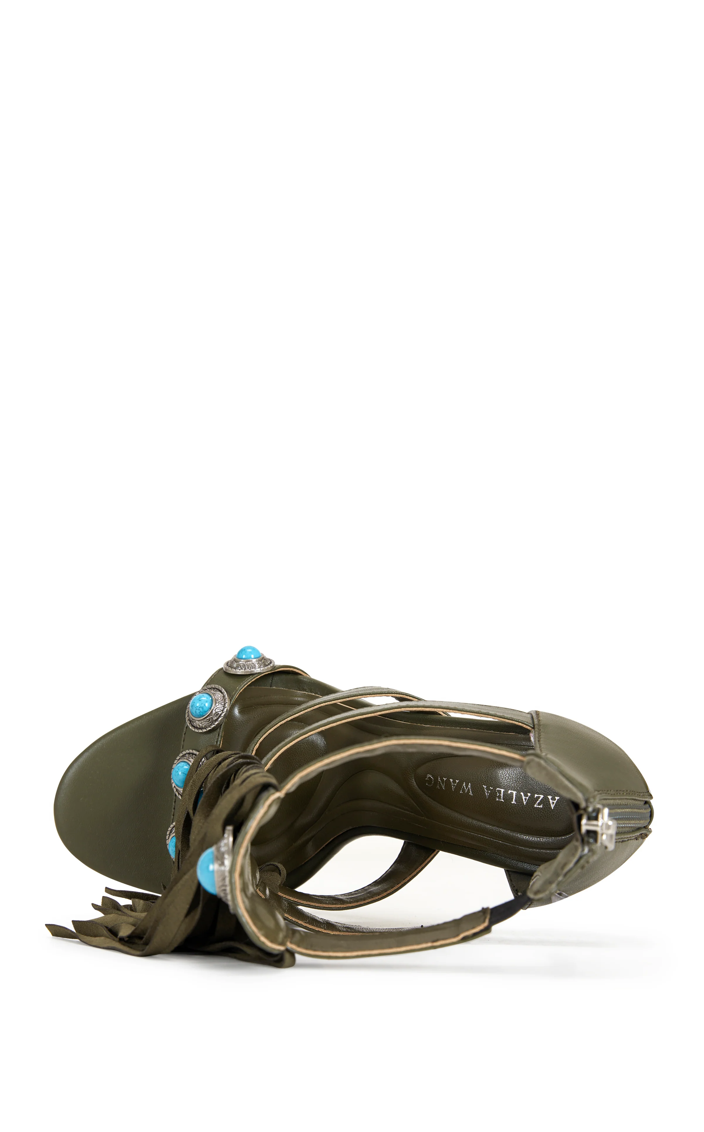 SUMAC-OLIVE FRINGE GLADIATOR SANDAL BOOTIE - Image 5