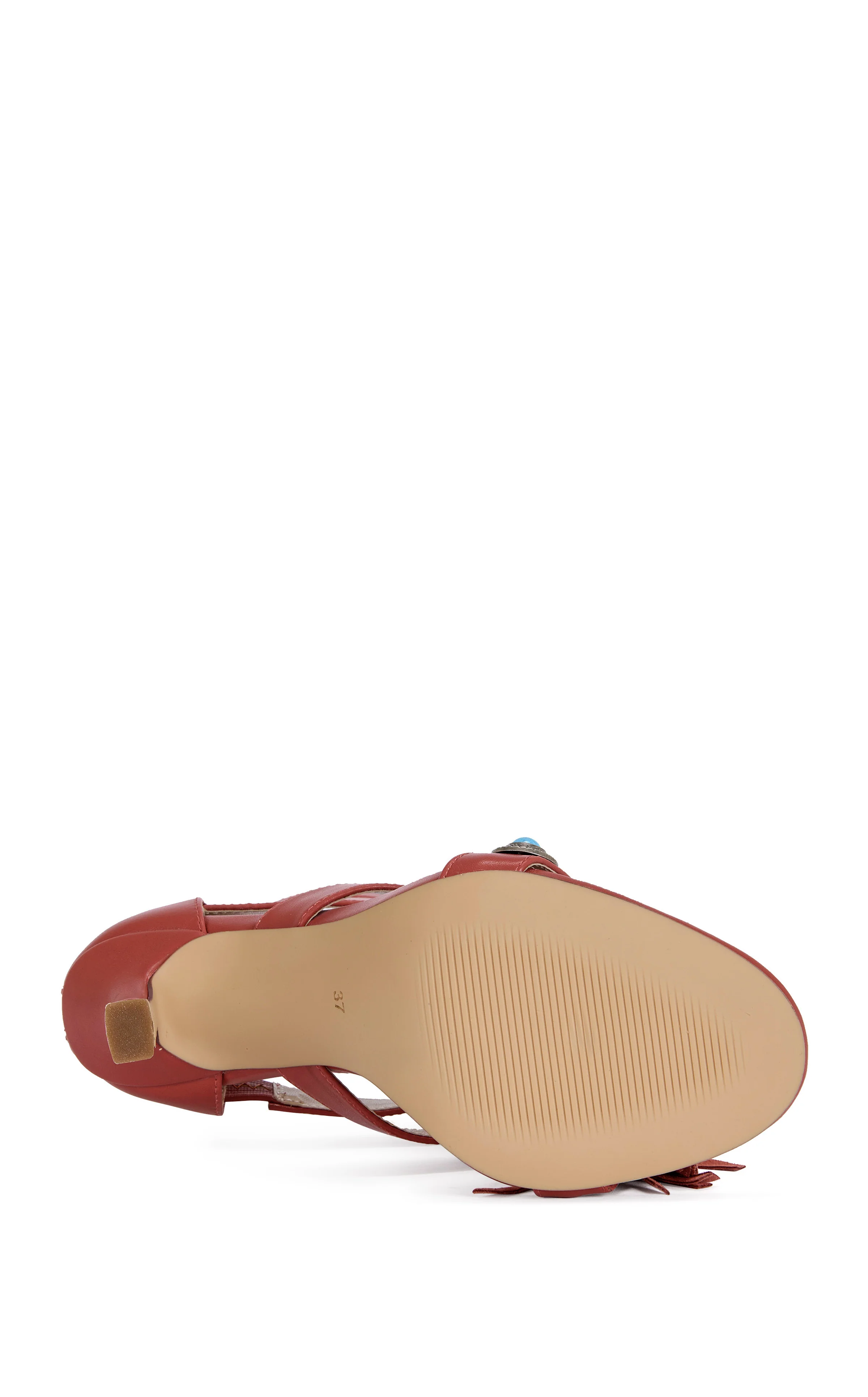 SUMAC-RED FRINGE GLADIATOR SANDAL BOOTIE - Image 5