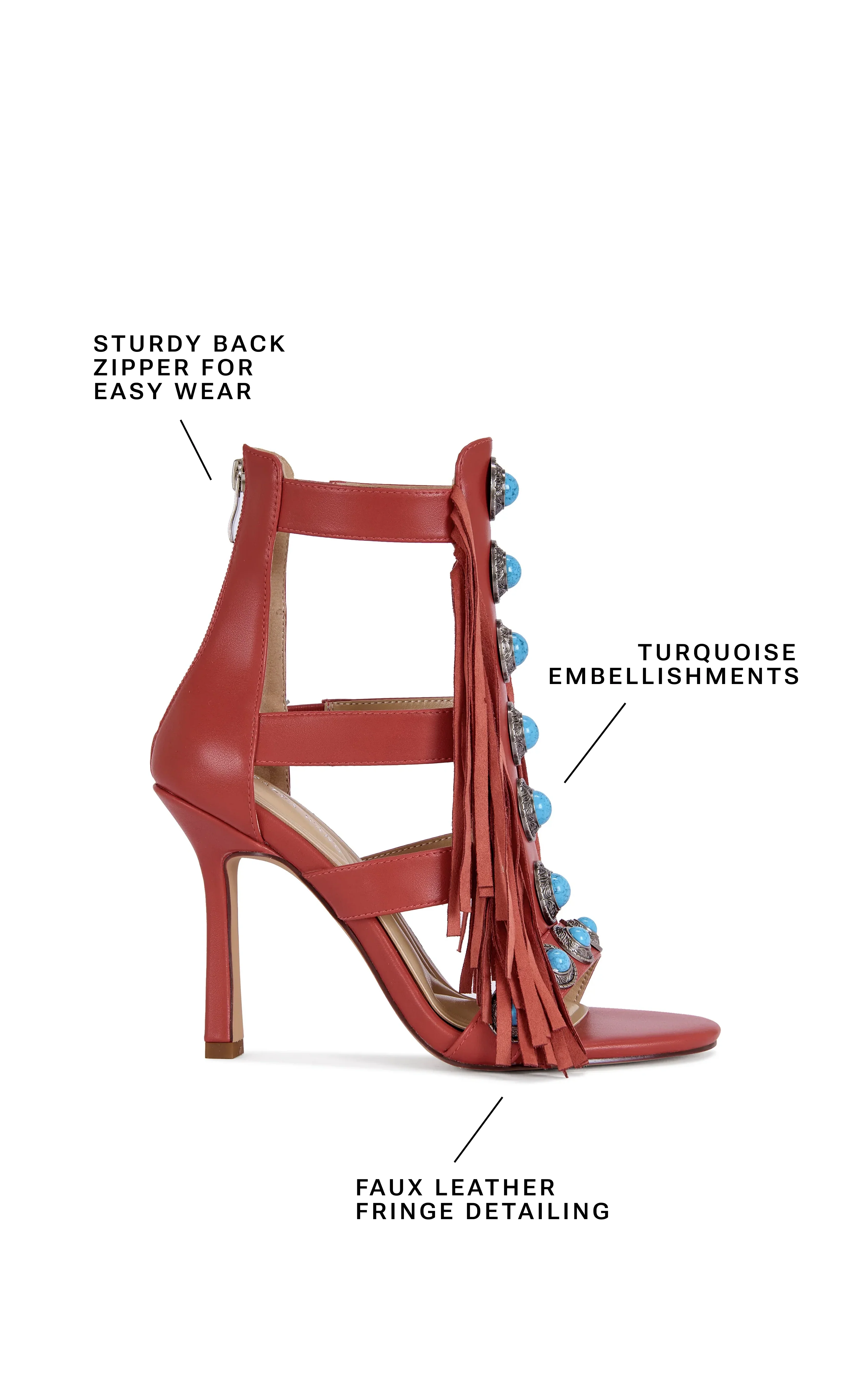 SUMAC-RED FRINGE GLADIATOR SANDAL BOOTIE - Image 6