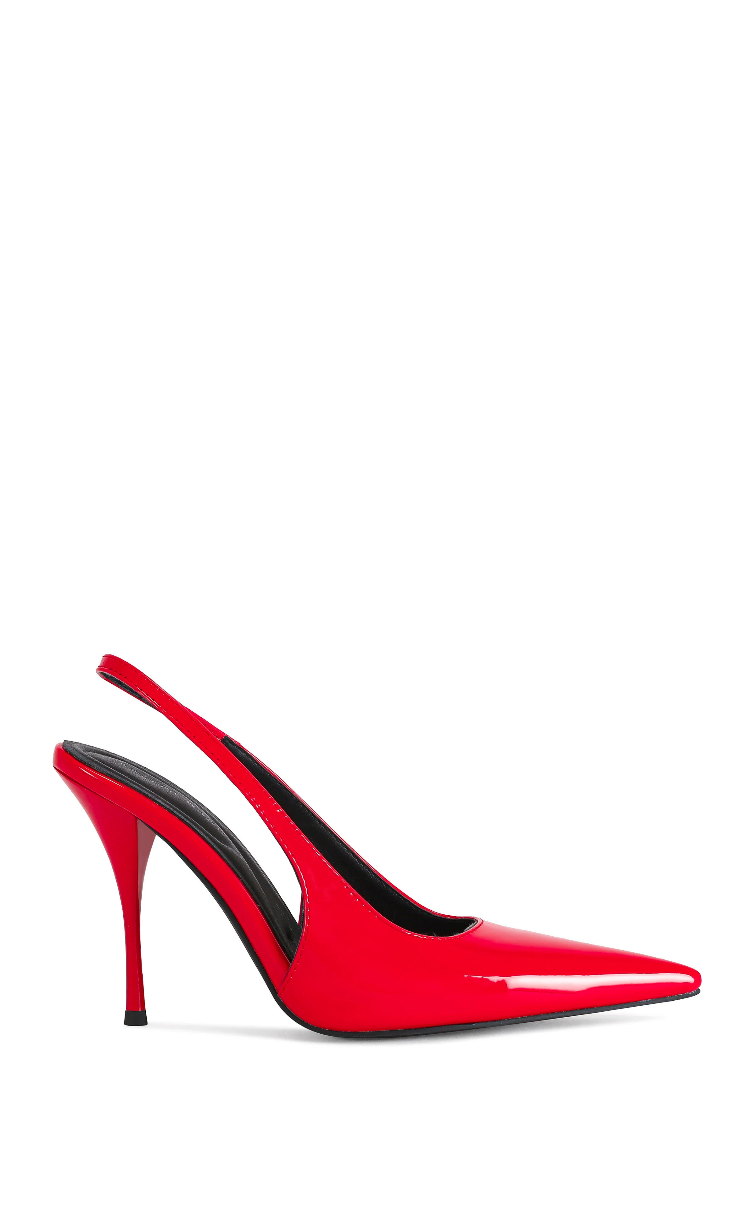 SYLVA-RED POINT TOE SLINGBACK STILETTO PUMP