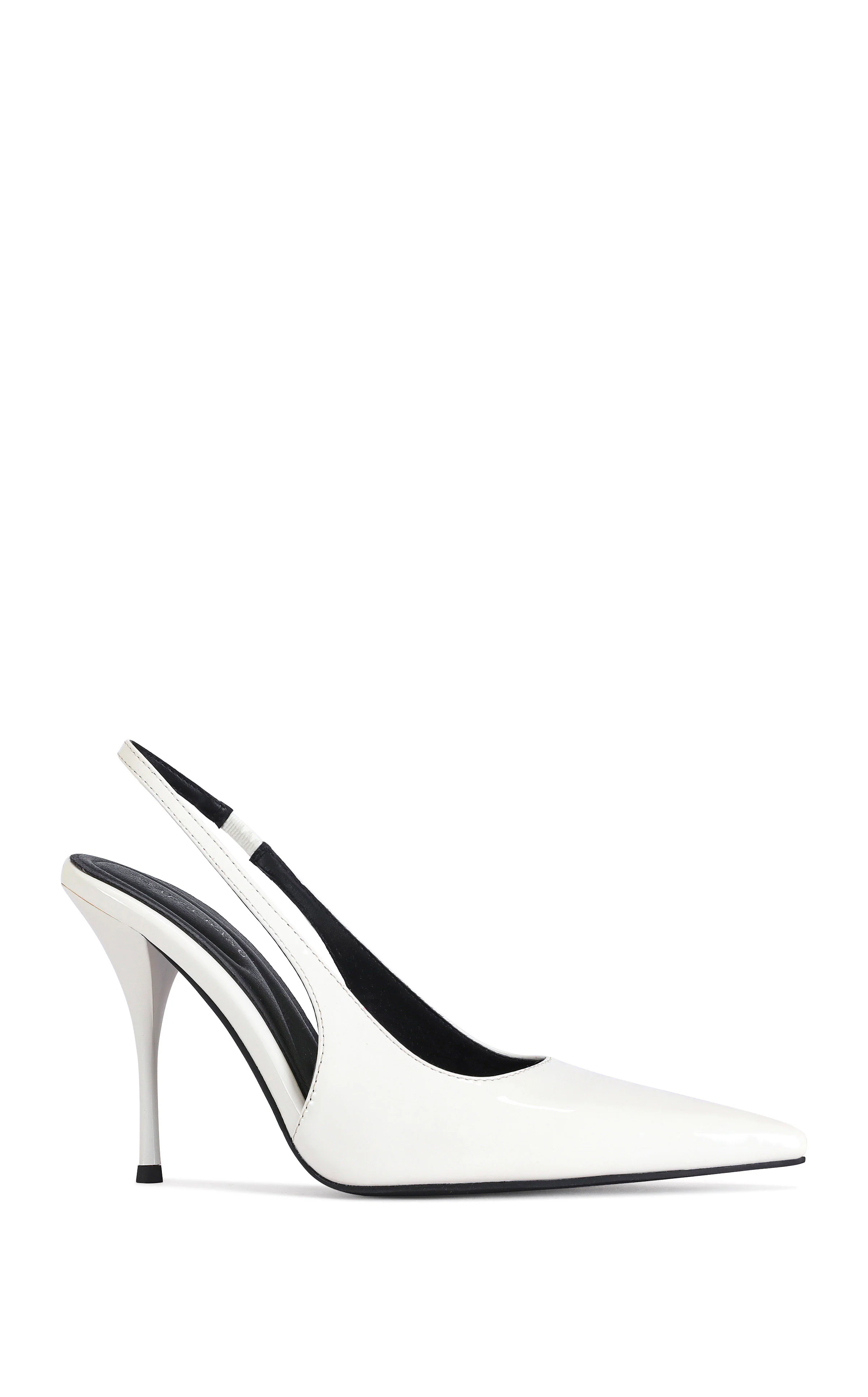 SYLVA-WHITE POINT TOE SLINGBACK STILETTO PUMP