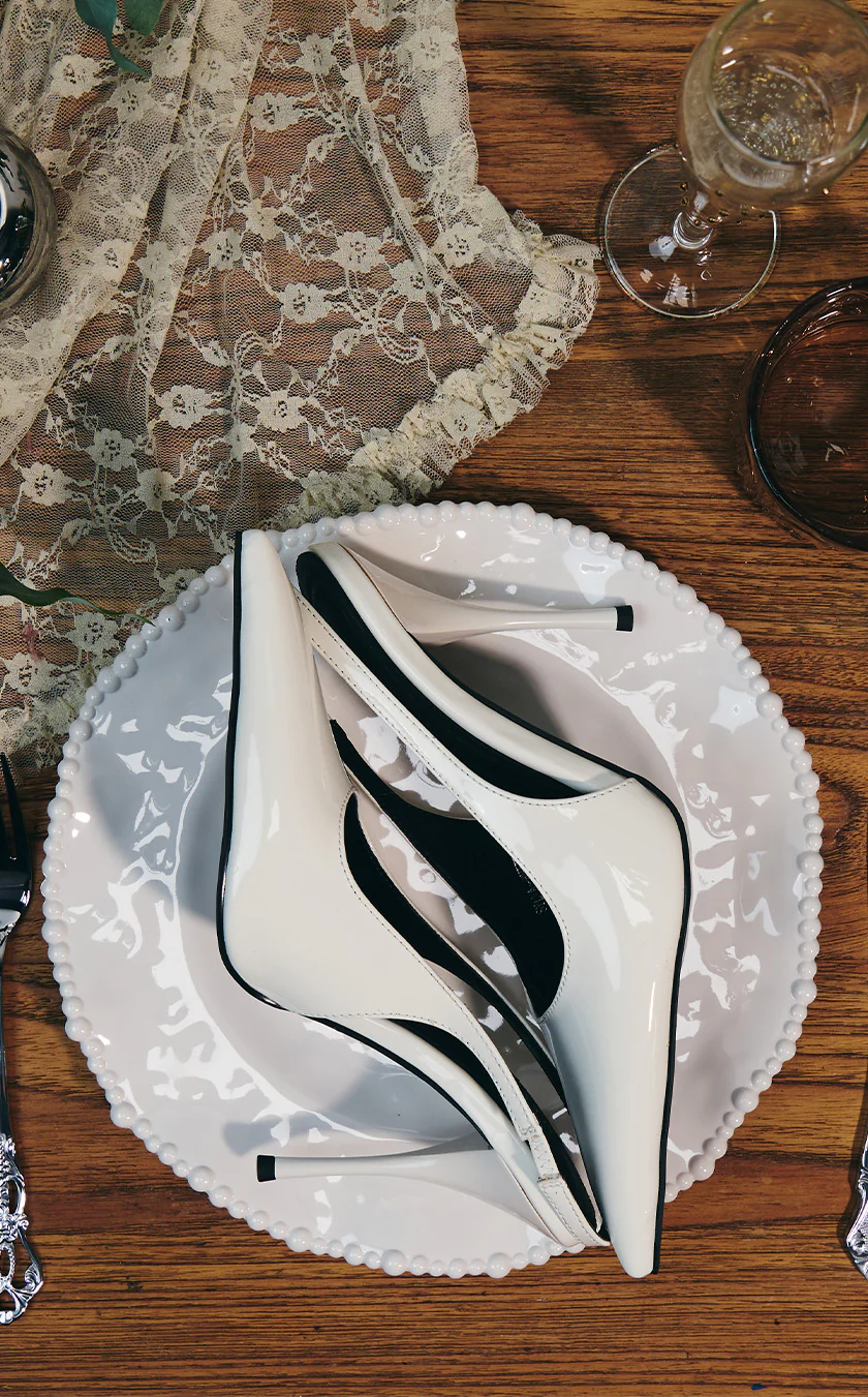 SYLVA-WHITE POINT TOE SLINGBACK STILETTO PUMP - Image 7
