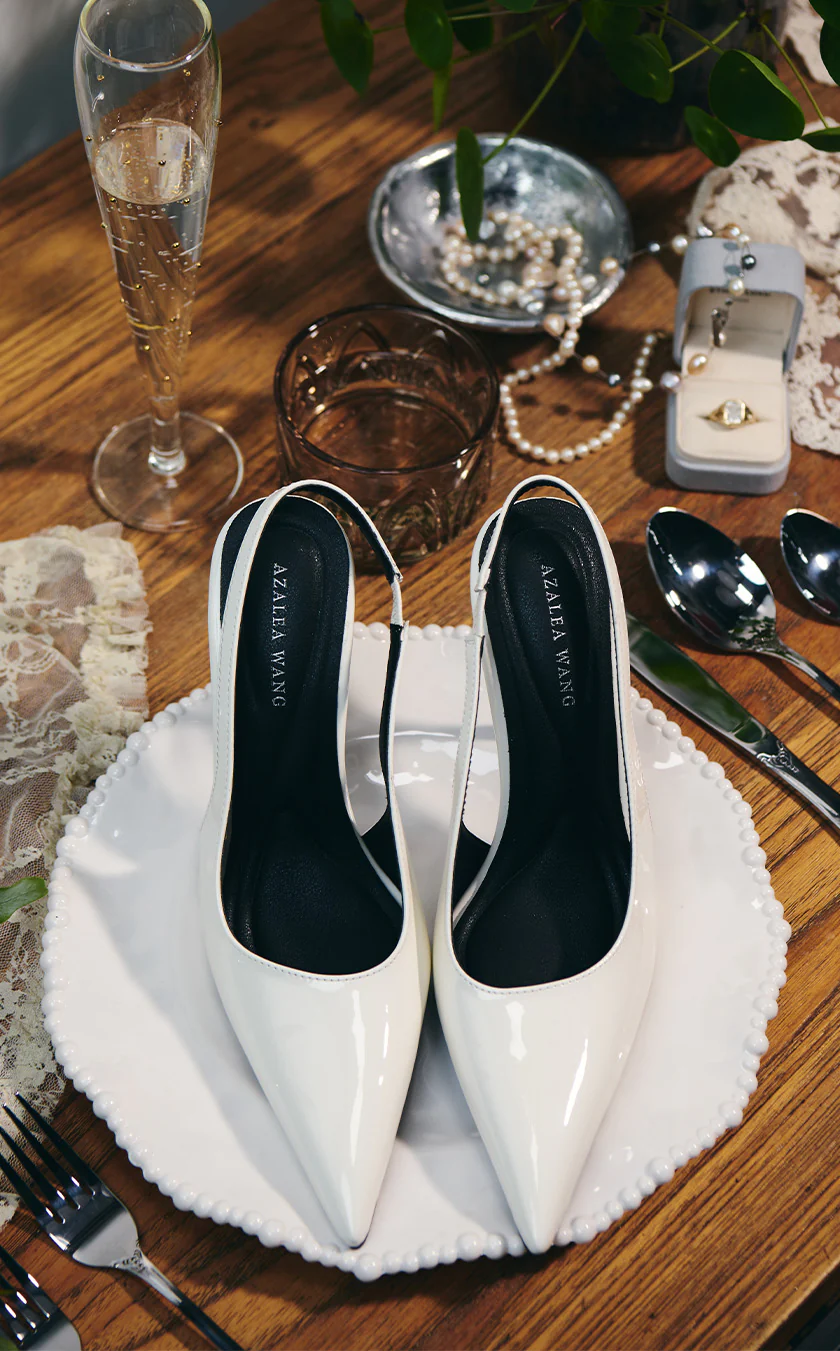 SYLVA-WHITE POINT TOE SLINGBACK STILETTO PUMP - Image 8