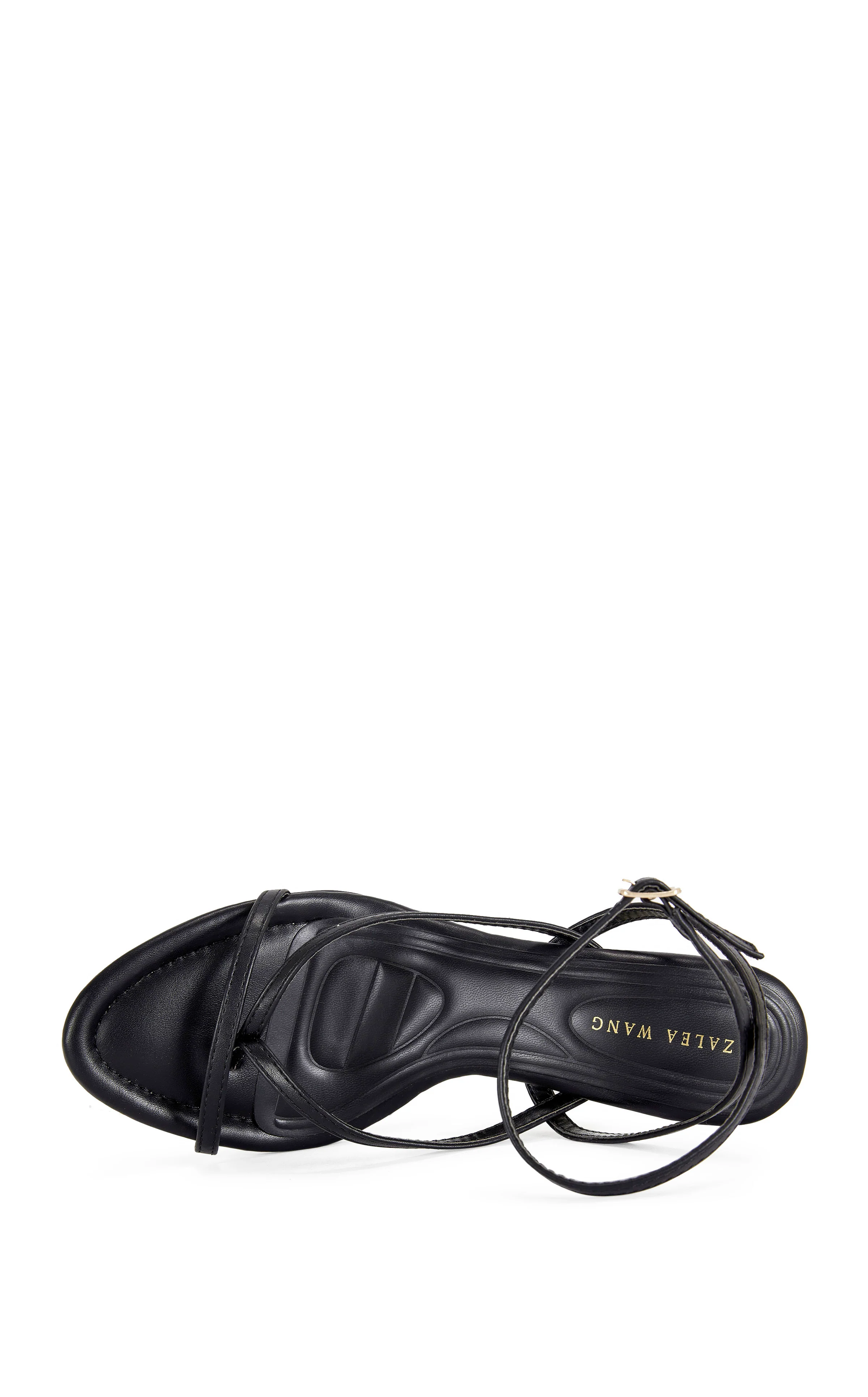 TAGAS-BLACK STRAPPY WEDGE SANDAL - Image 4