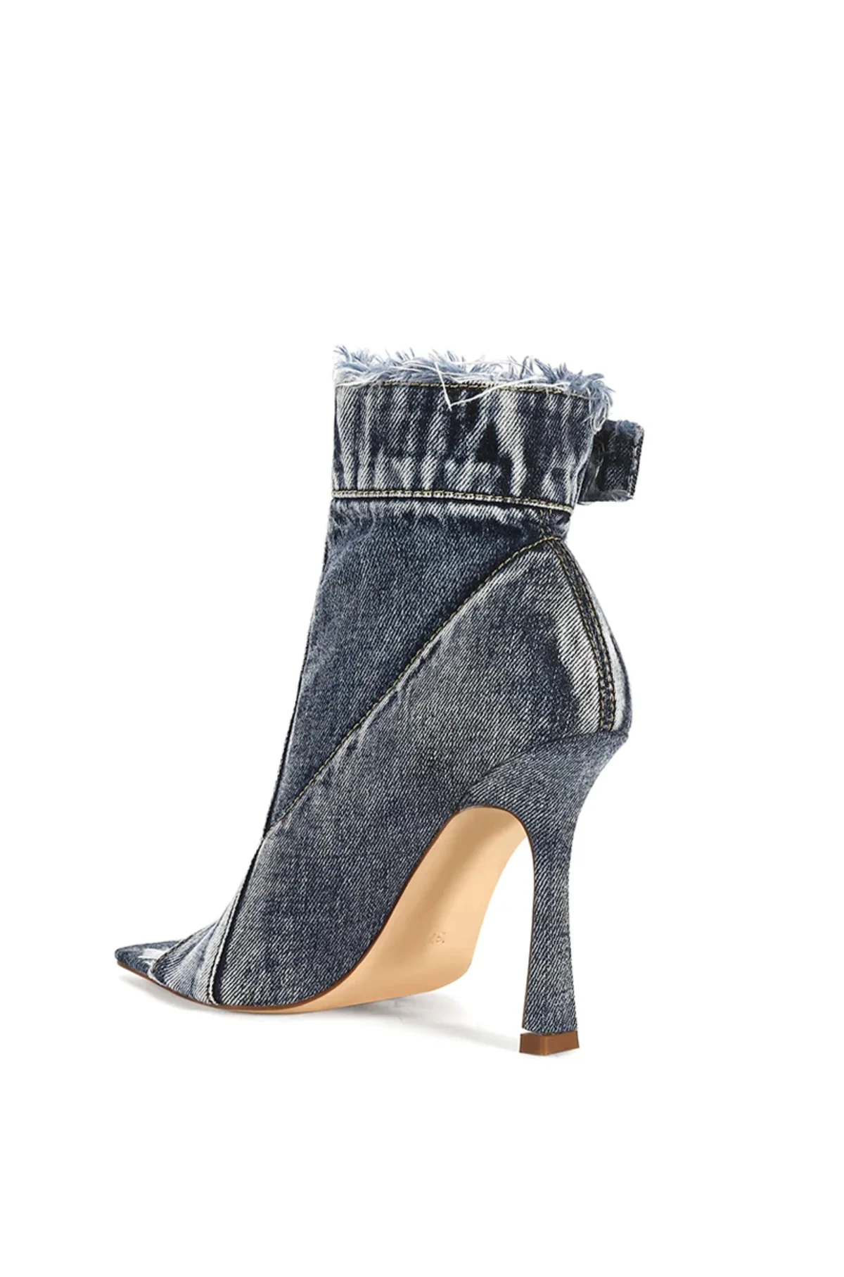TANDY-DENIM STILETTO PEEP TOE BOOTIE - Image 3