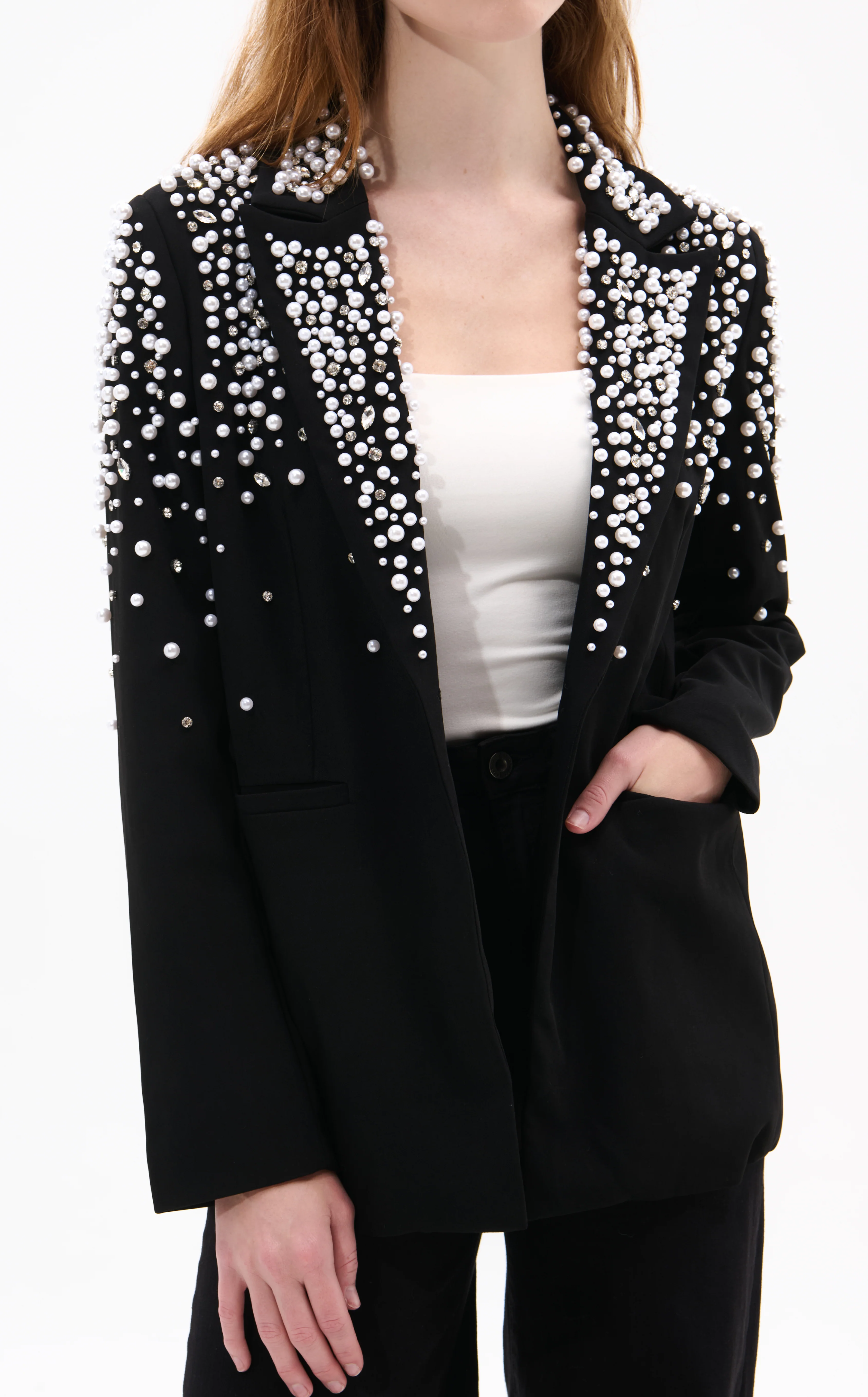 TATIANA-BLACK RHINESTONE BLAZER - Image 4