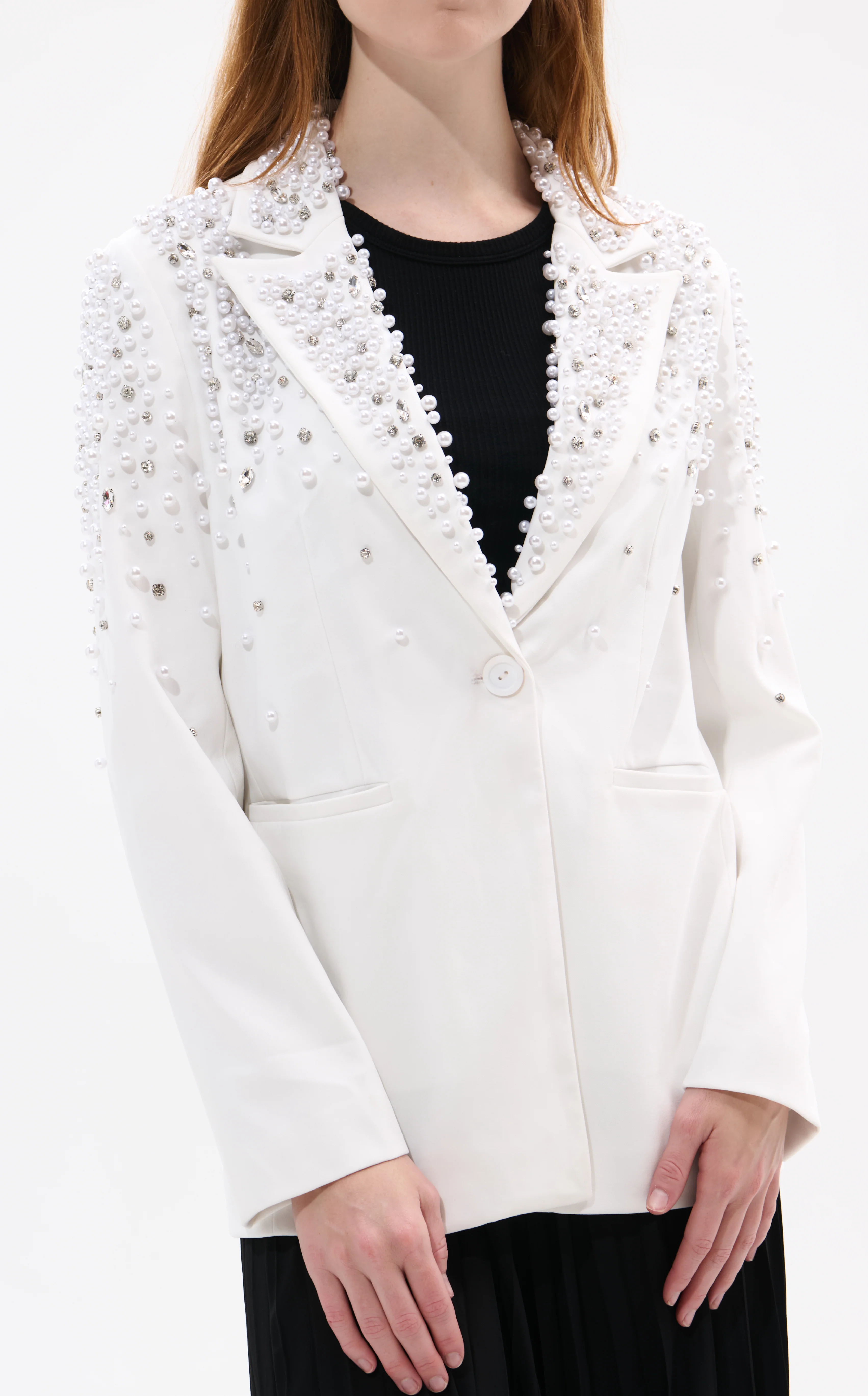 TATIANA-WHITE RHINESTONE BLAZER - Image 4