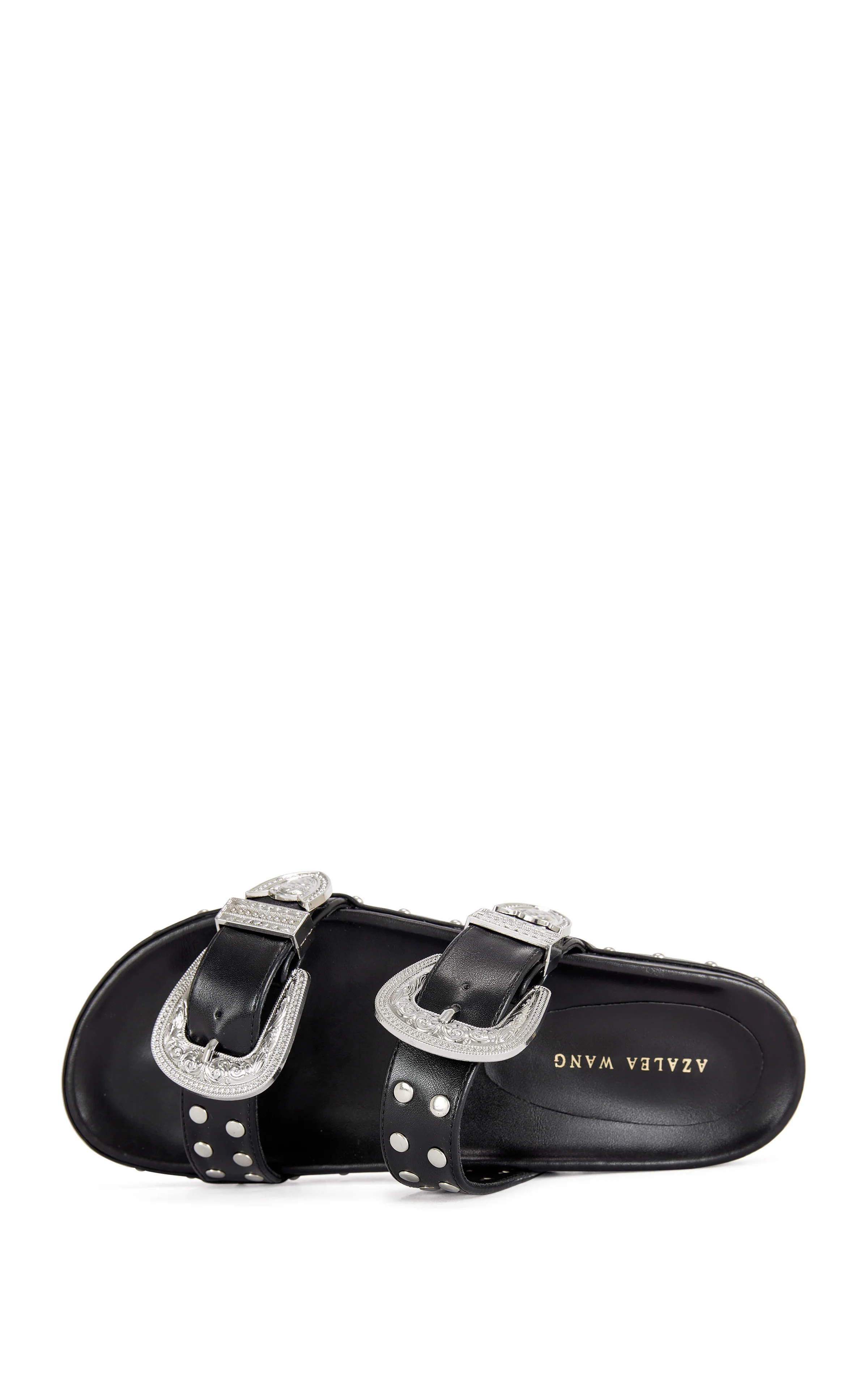 TEGAN-BLACK WESTERN SANDAL SLIDE - Image 4