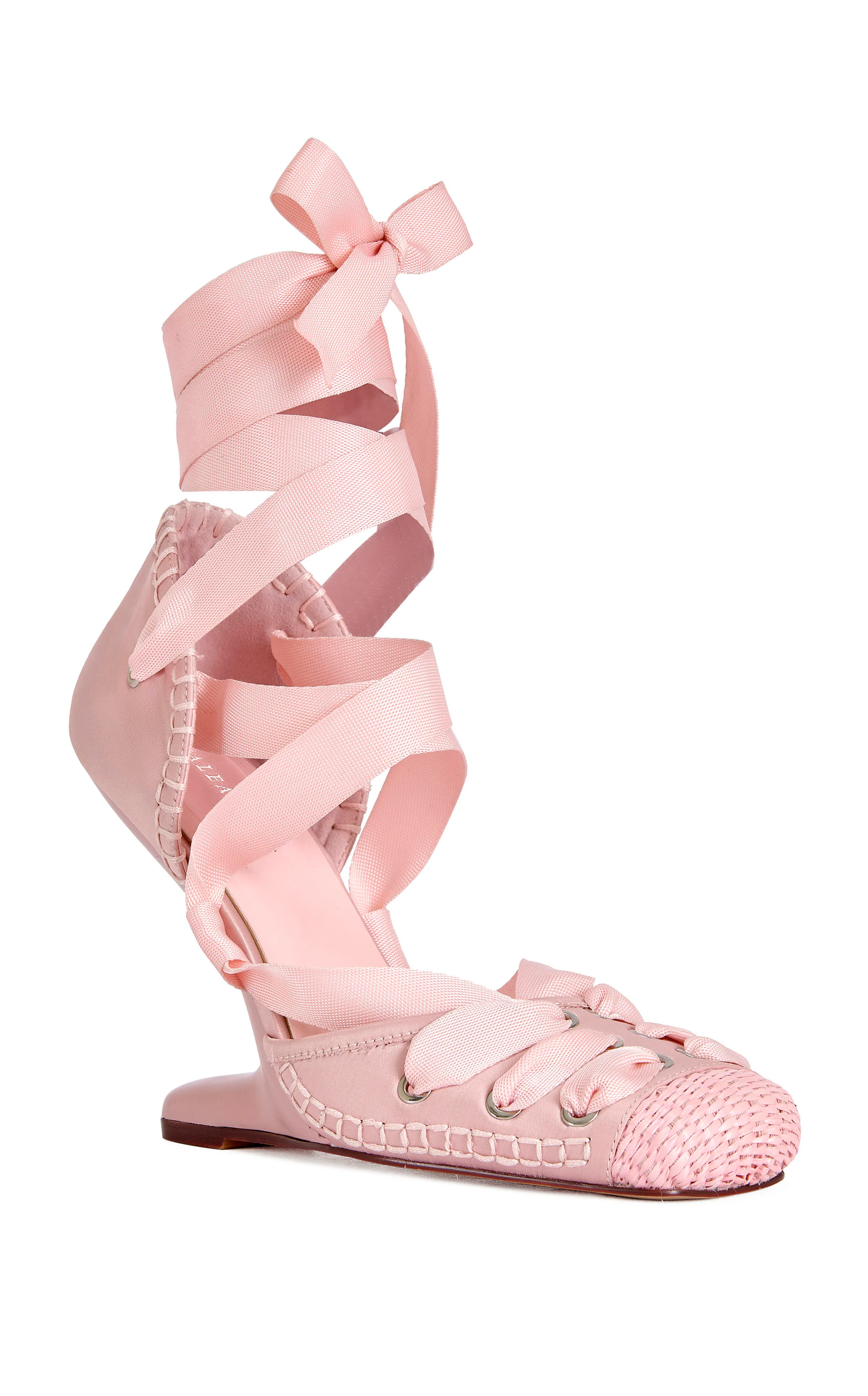 TENDU-PINK BALLERINA WRAP-AROUND WEDGE PUMP - Image 2
