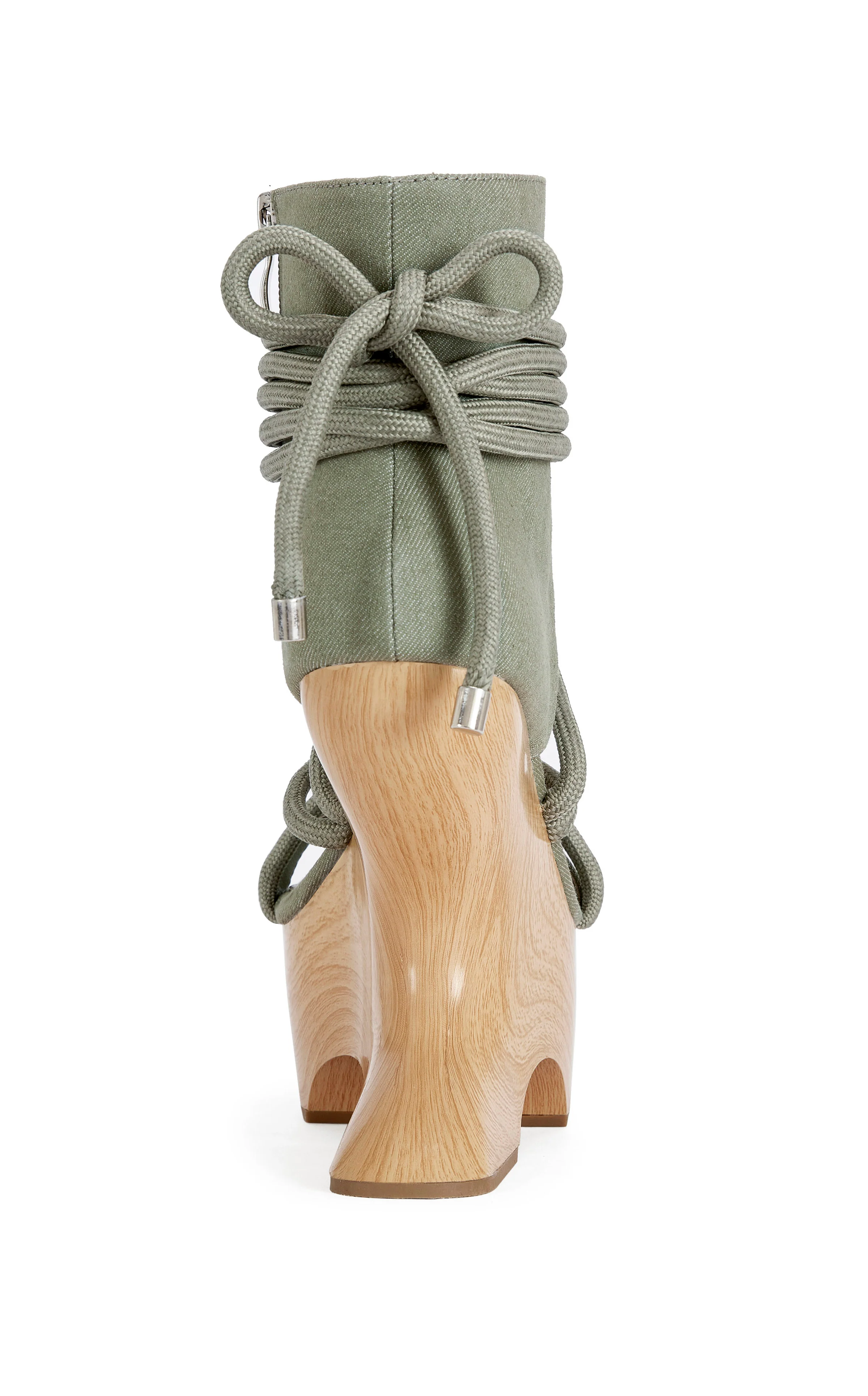 TIZIANO-OLIVE CURVED WEDGE WRAP-AROUND PLATFORM SANDAL - Image 3