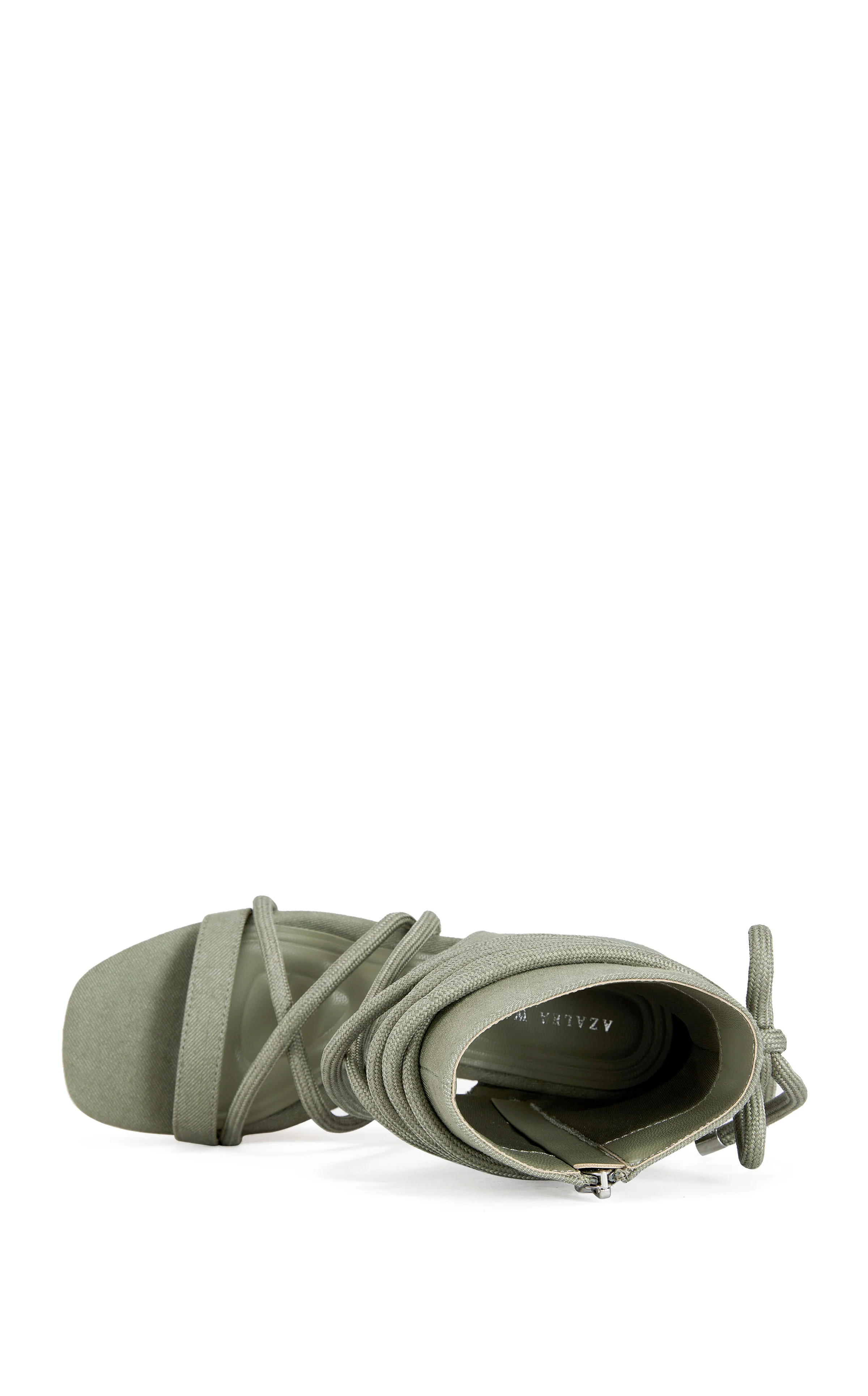 TIZIANO-OLIVE CURVED WEDGE WRAP-AROUND PLATFORM SANDAL - Image 4
