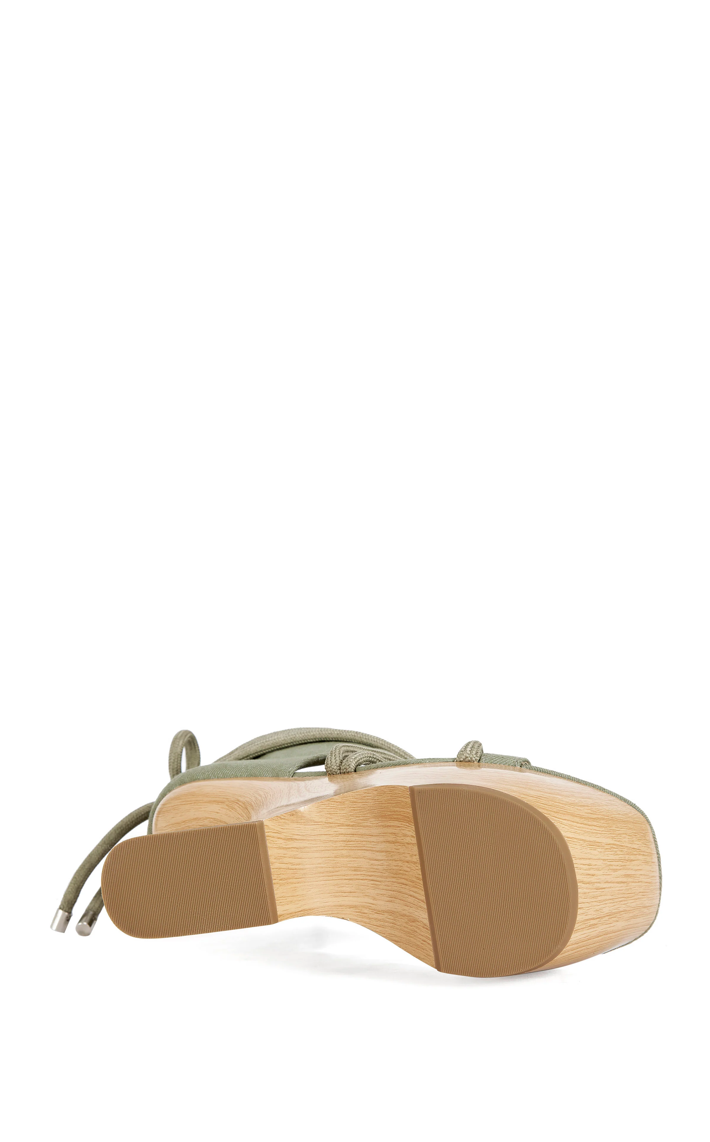TIZIANO-OLIVE CURVED WEDGE WRAP-AROUND PLATFORM SANDAL - Image 5