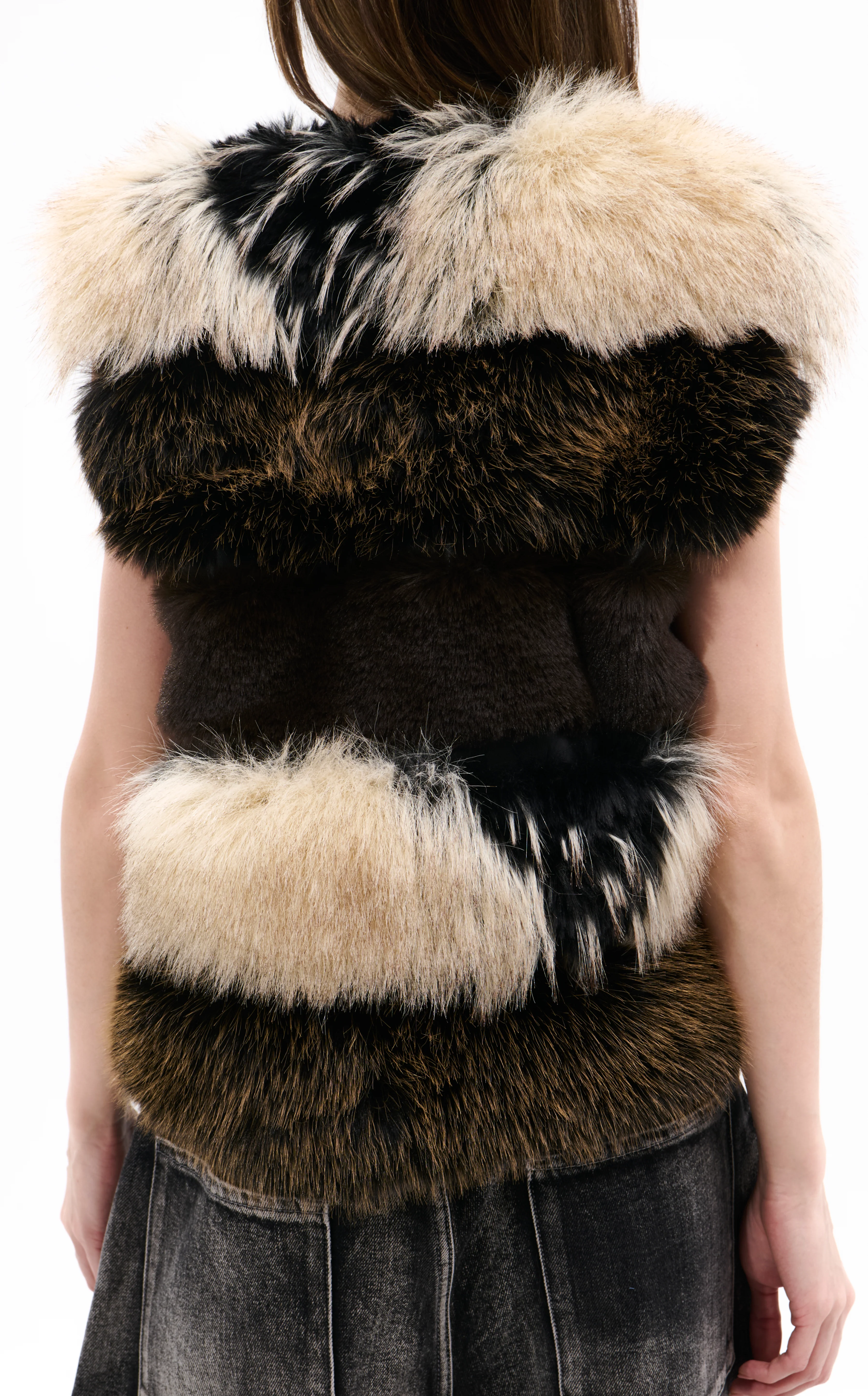 VAIL-BROWNMULTI FAUX FUR VEST - Image 4